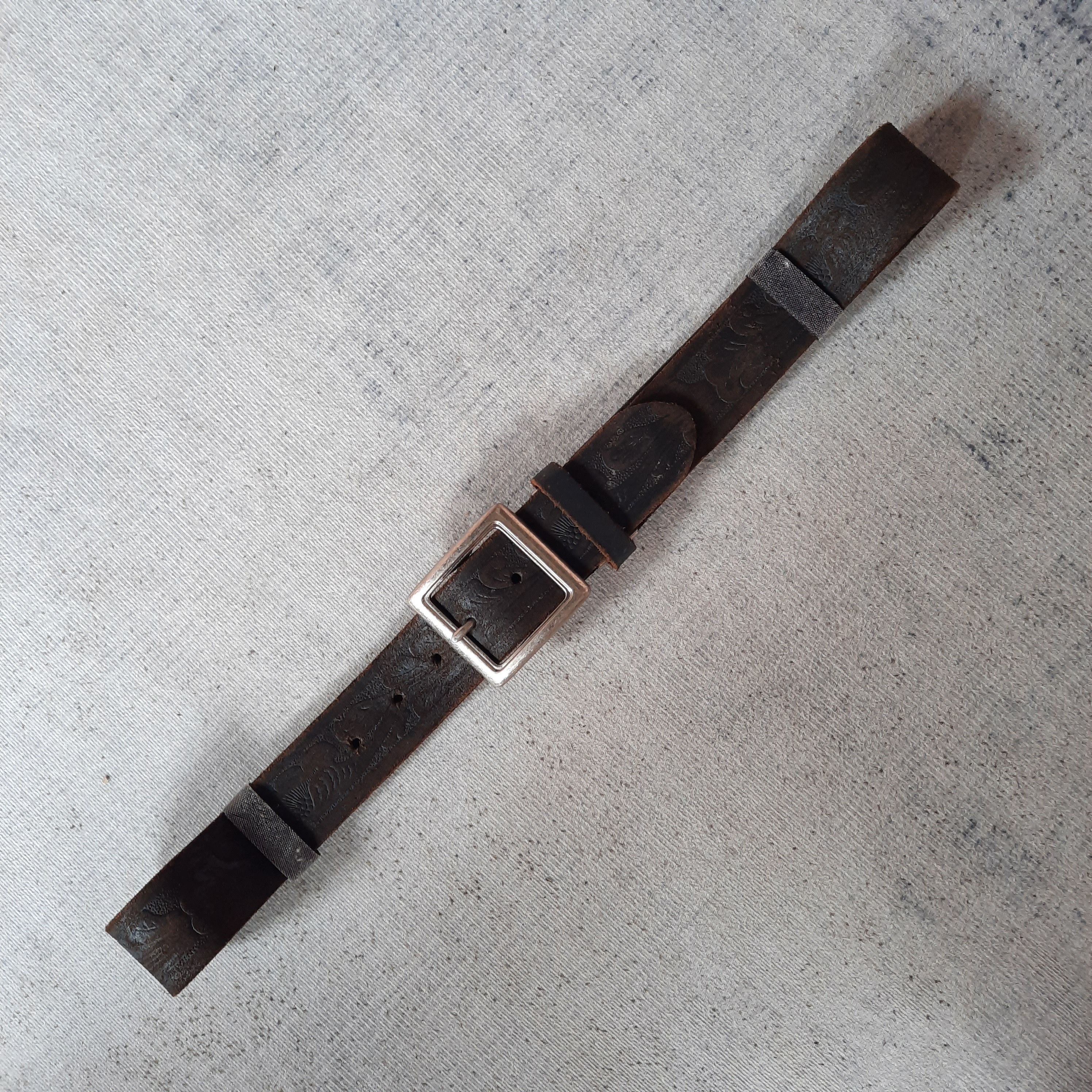 Japanese Brand 💥 Vintage garrison emboss cowboy style leather belt Size ONE SIZE - 6 Thumbnail