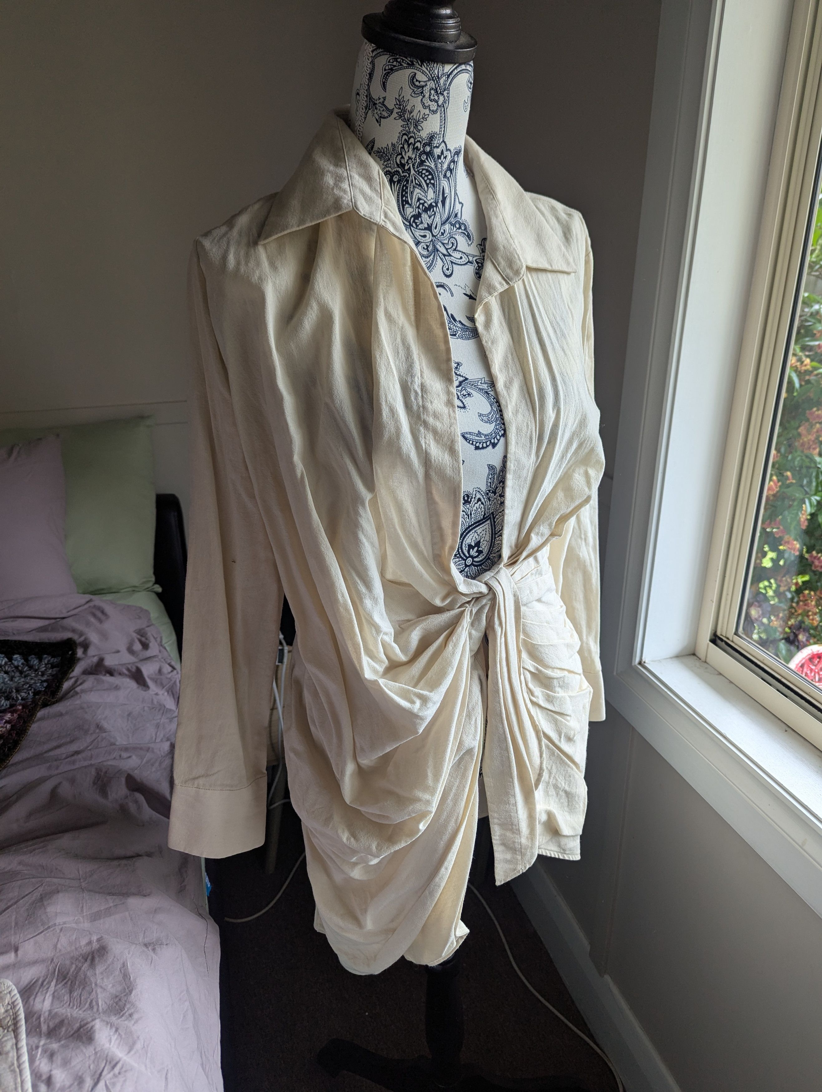 Jacquemus La Bahia Robe in Cream - ruched shirt dress Size S / US 4 / IT 40 - 5 Thumbnail