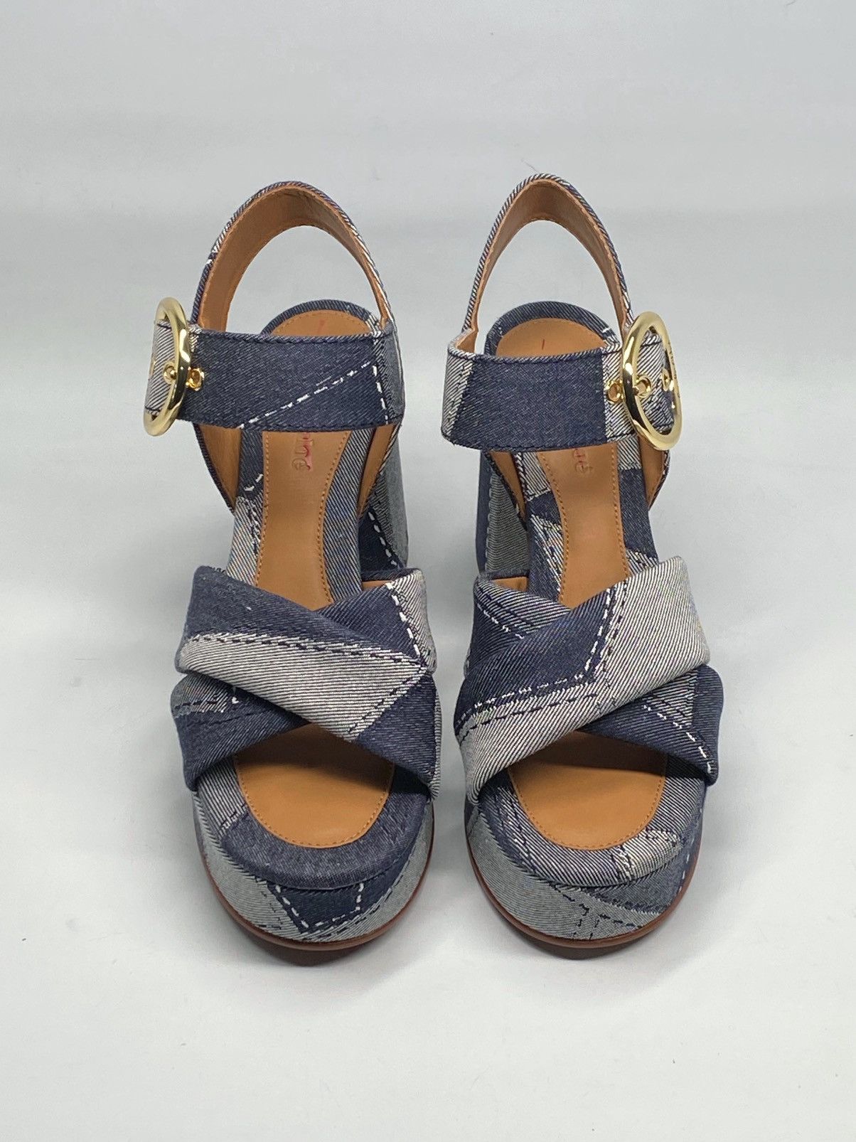 See by Chloe See by Chloe Joei Patchwork Denim Platform Sandals size 39 Size US 9 / IT 39 - 4 Thumbnail