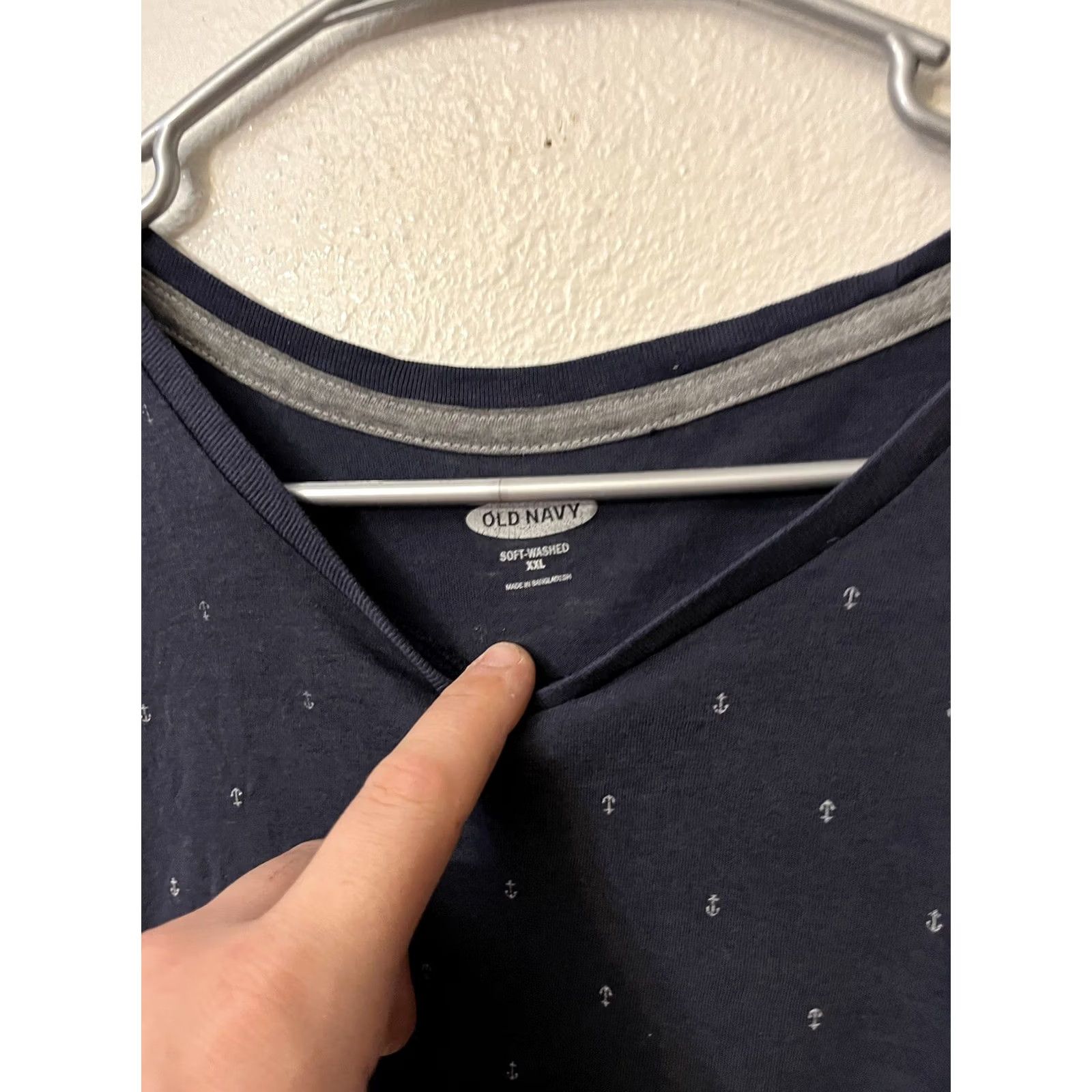 Old Navy Old Navy Soft Washed Crew Neck Anchor T-Shirt Men XXL Navy Blue Short Sleeve Tee Size US XXL / EU 58 / 5 - 2 Thumbnail