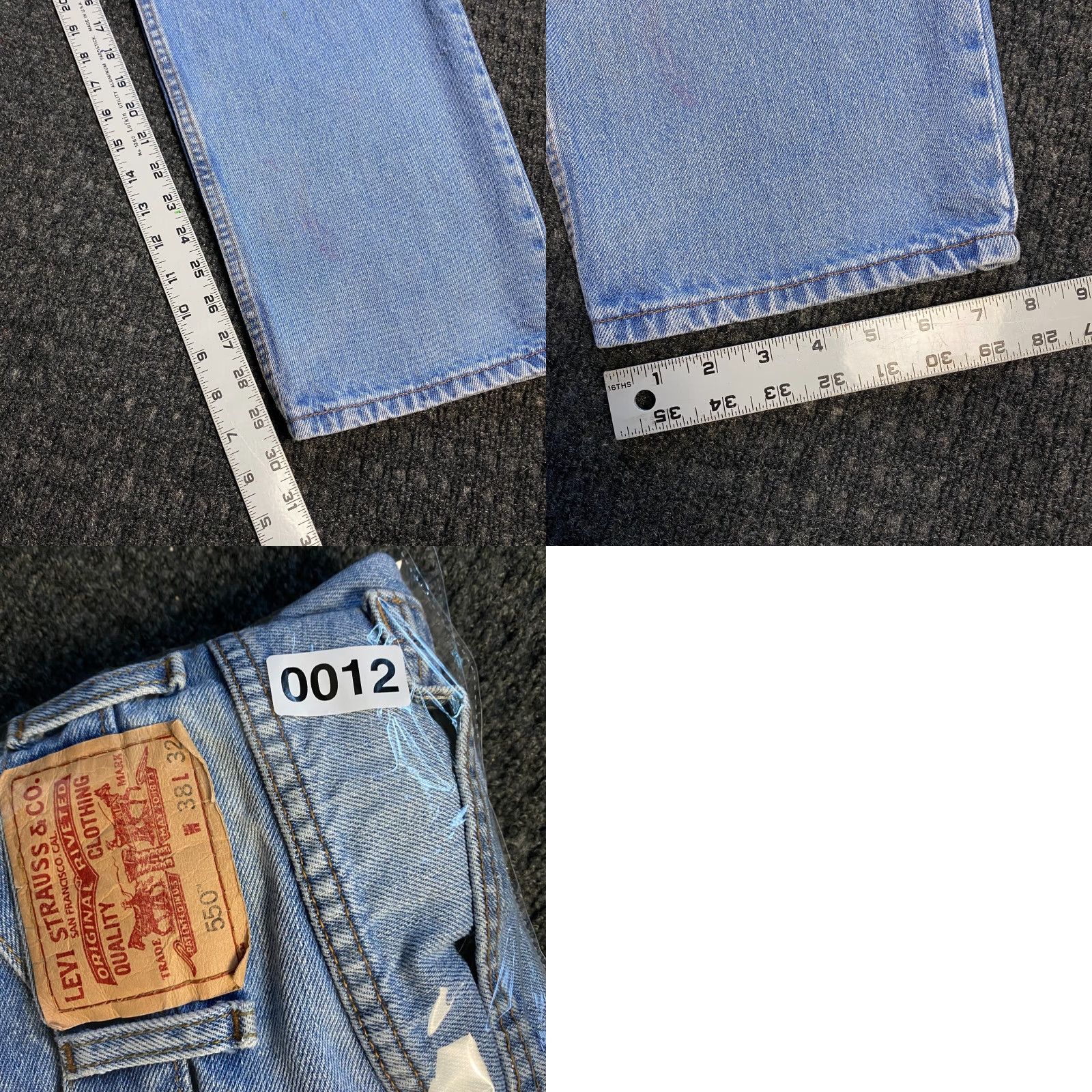 Levi's VINTAGE Levi’s 550 Relaxed Jeans 34 x 30 Light Distressed Skater Grunge 90s Mens Denim Blue Jeans Size US 34 / EU 50 - 8 Thumbnail