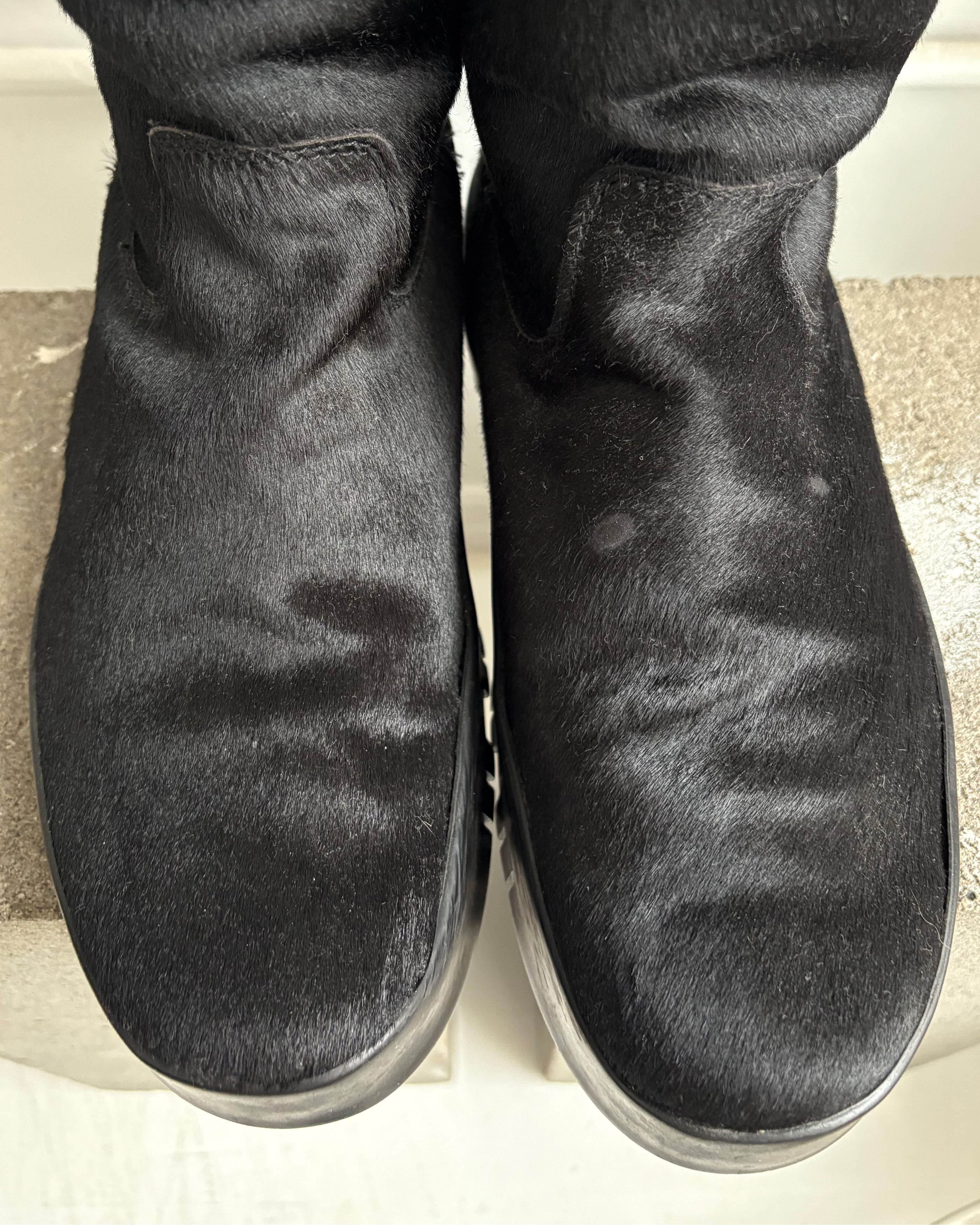 Prada PRADA black ponyhair / calfhair boots Size US 7 / EU 40 - 5 Thumbnail