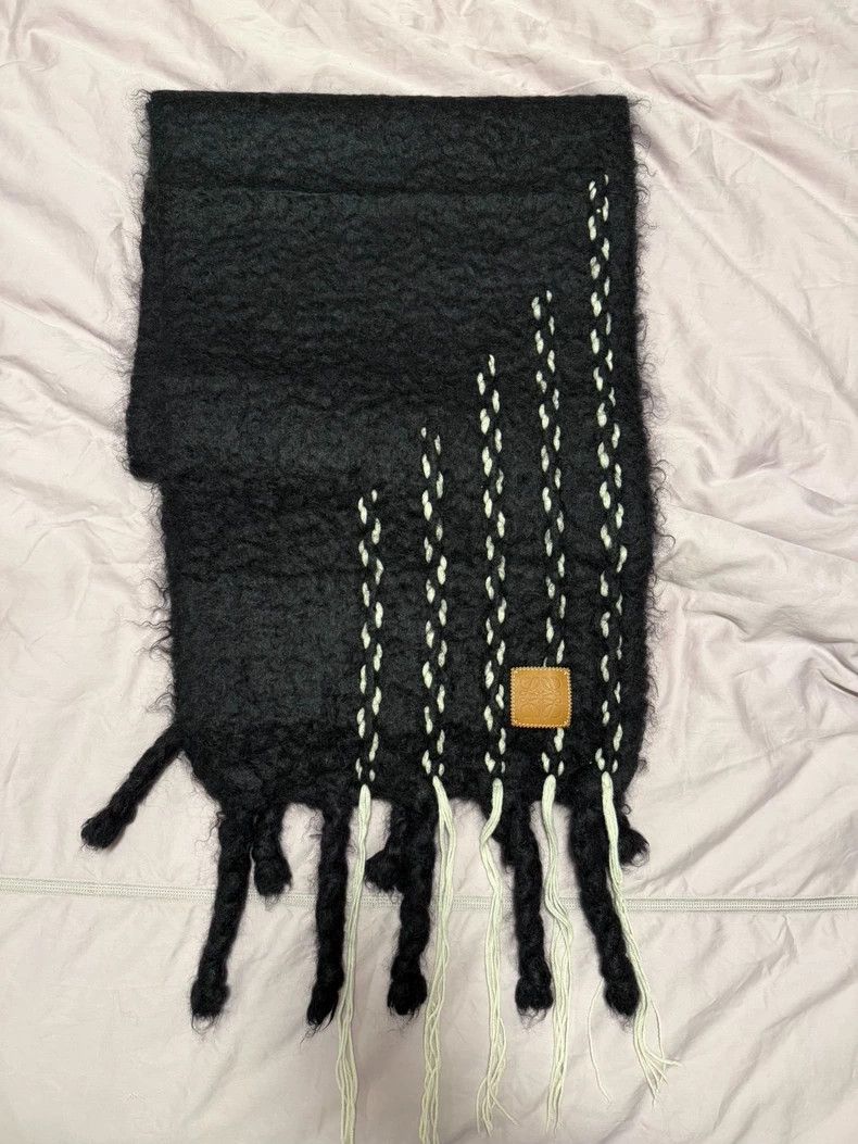 Loewe LOEWE Mohair Black Fringe Scarf - dmc Size ONE SIZE - 1 Thumbnail