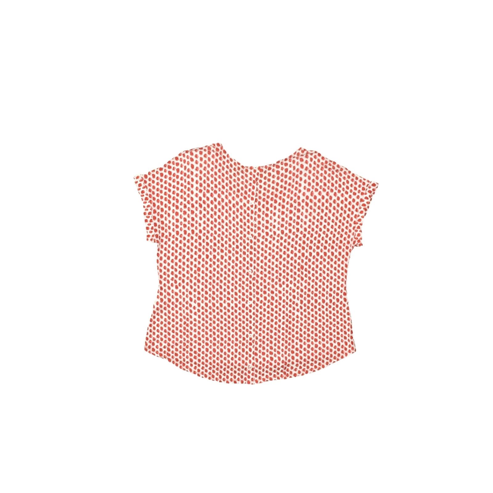 Vintage Chico's Blouse Shirt Short Sleeve Red White Dotted Button Back Rayon Size 2 Womens Regular, Casual, Summer, Spring Size XS / US 0-2 / IT 36-38 - 2 Thumbnail