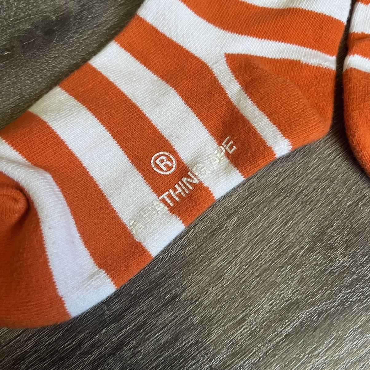 Bape A Bathing Ape Bape Orange White Striped Logo Ankle Socks Size ONE SIZE - 3 Thumbnail
