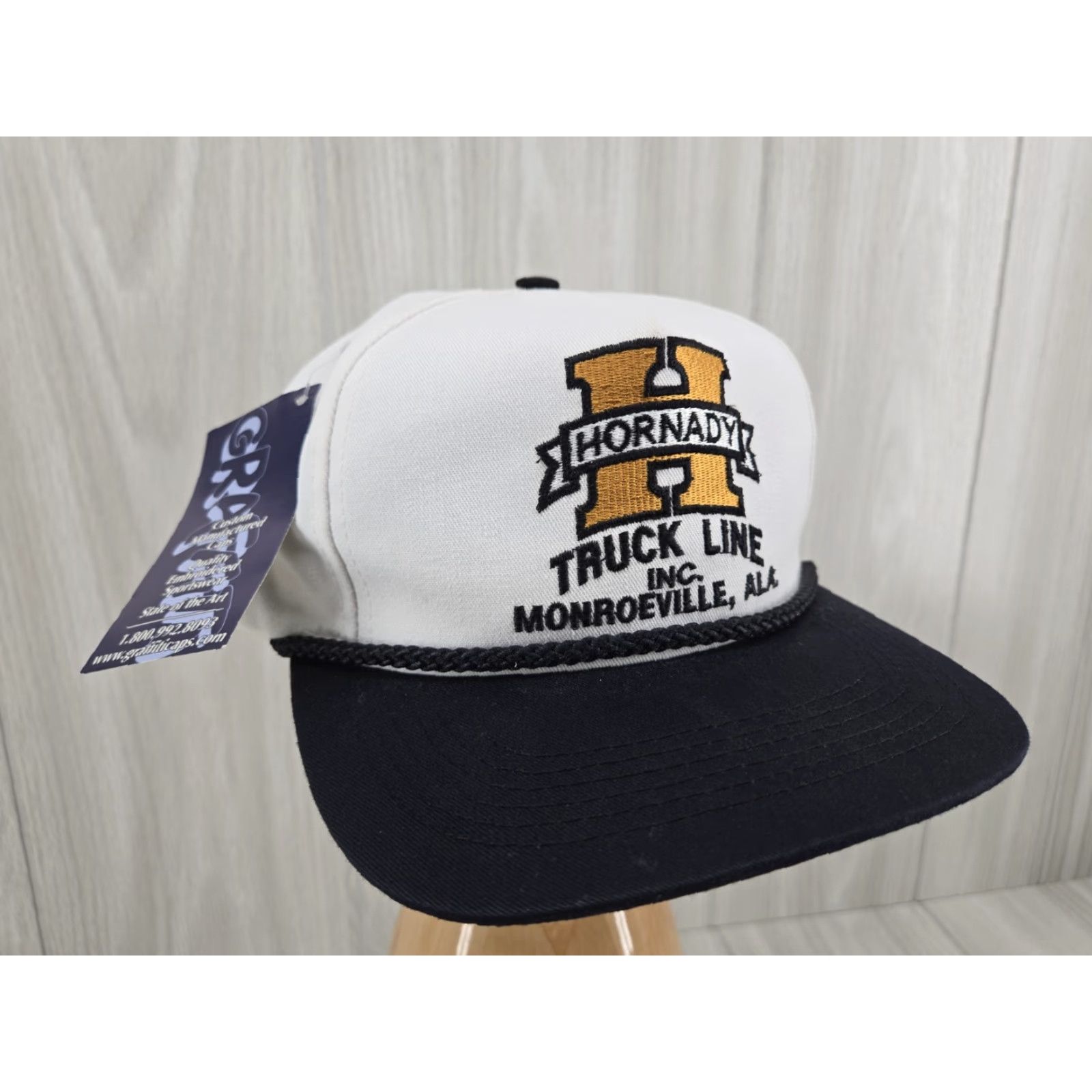 Logo 7 VINTAGE Hornady Truck Line Logo Rope Snap Back Trucker Hat Unisex Adults One Size White OSFA Adjustable Hats Mens Womens Boys Girls Size ONE SIZE - 2 Thumbnail