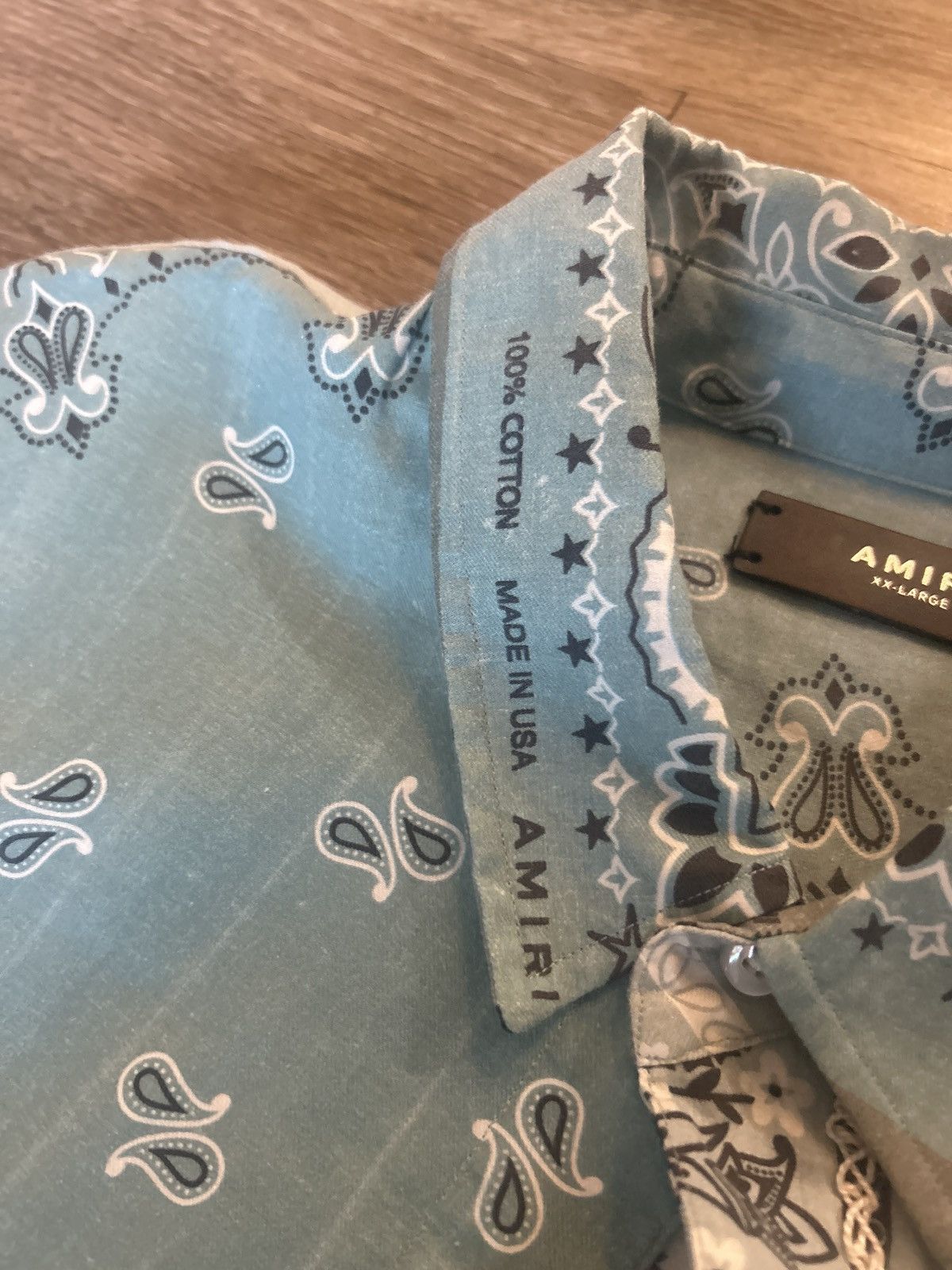 Amiri Amiri Patchwork Bandana Shirt (Blue) – XXL Size US XXL / EU 58 / 5 - 6 Thumbnail