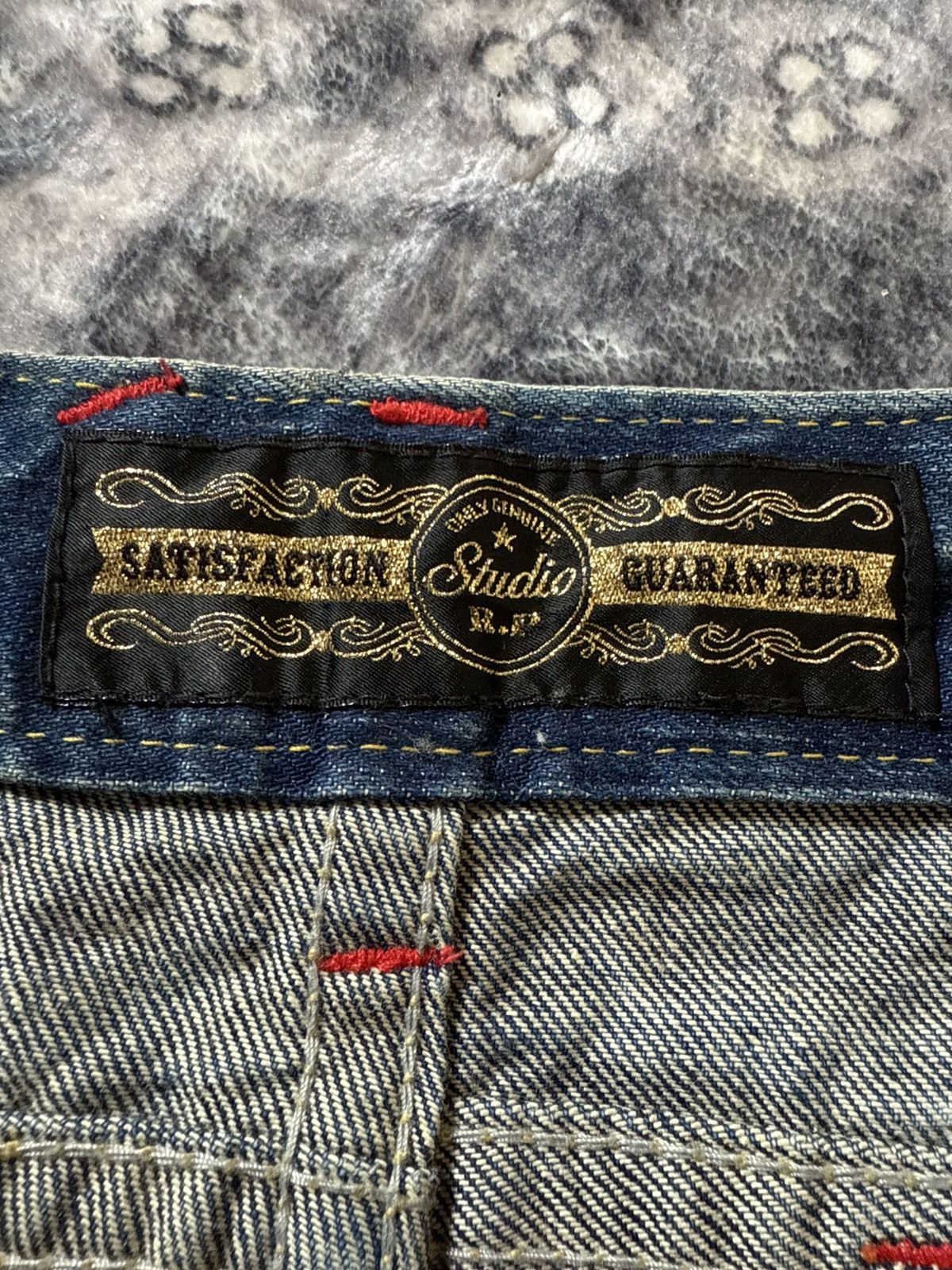 Hysteric Glamour Studio R.P Embroidered Bold Stitched Wide Flared Jeans Size US 28 / EU 44 - 23 Thumbnail