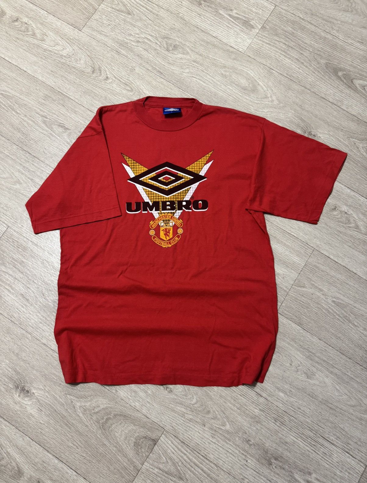 Umbro 🔷Vintage Umbro Manchester United Sharp Big Logo T-shirt 90s🔷 Size US L / EU 52-54 / 3 - 1 Thumbnail