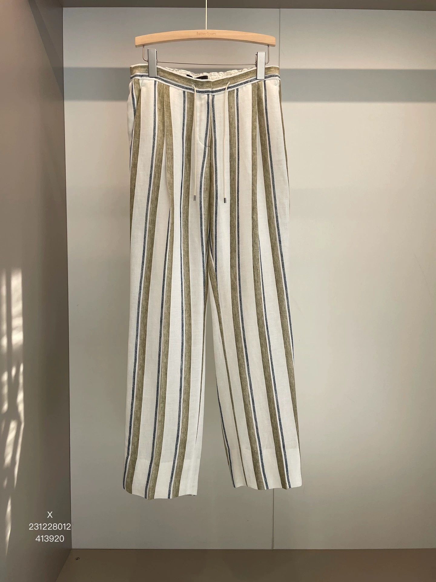 Loro Piana Loro Piana White Striped Linen Pants - dmc Size US 31 - 1 Thumbnail