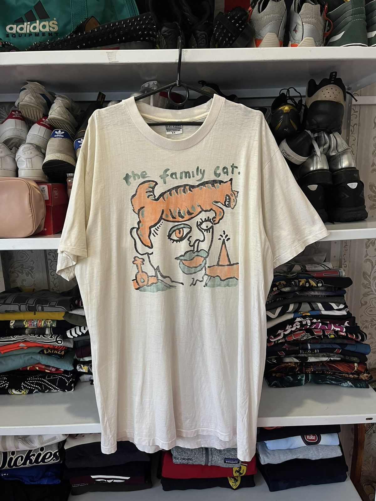 Vintage Vintage 1989 THE FAMILY CAT tom verlaine artwork t-shirts Size US XL / EU 56 / 4 - 4 Thumbnail