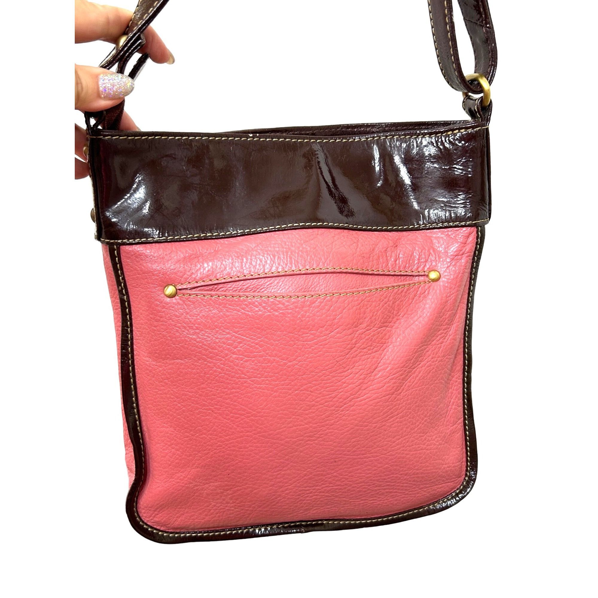 Other Americana By Sharif Vintage Crossbody Purse Pink Brown Strap Size ONE SIZE - 3 Thumbnail