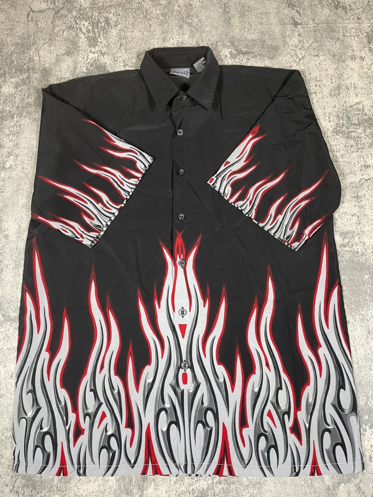Other Y2K Button Up Chome Flames shirt Size US XL / EU 56 / 4 - 2 Thumbnail