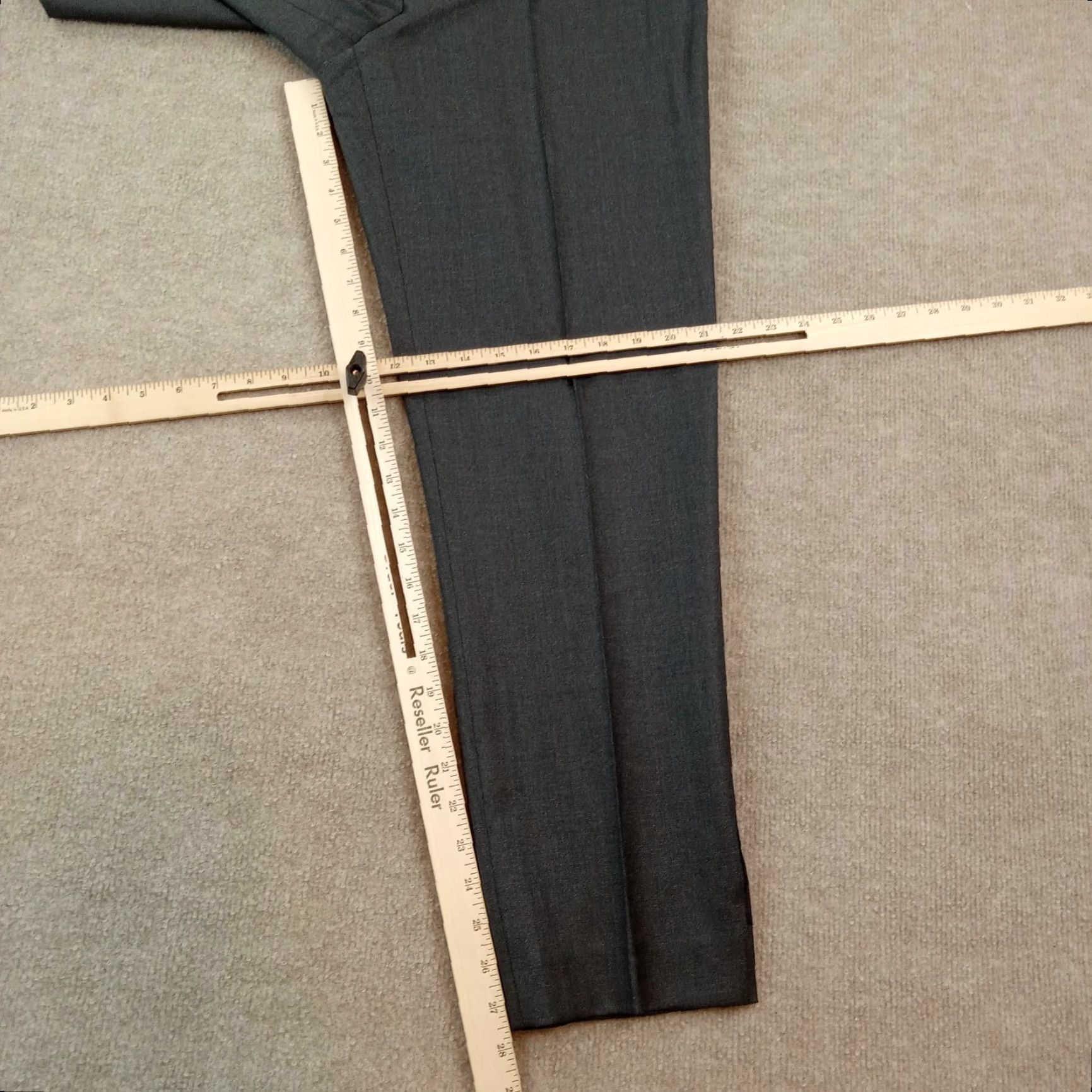 Vintage Gunex Women's Grey Wool Dress Pants Size 14 (35x27) Lightweight Straight Leg Size 35" - 2 Thumbnail