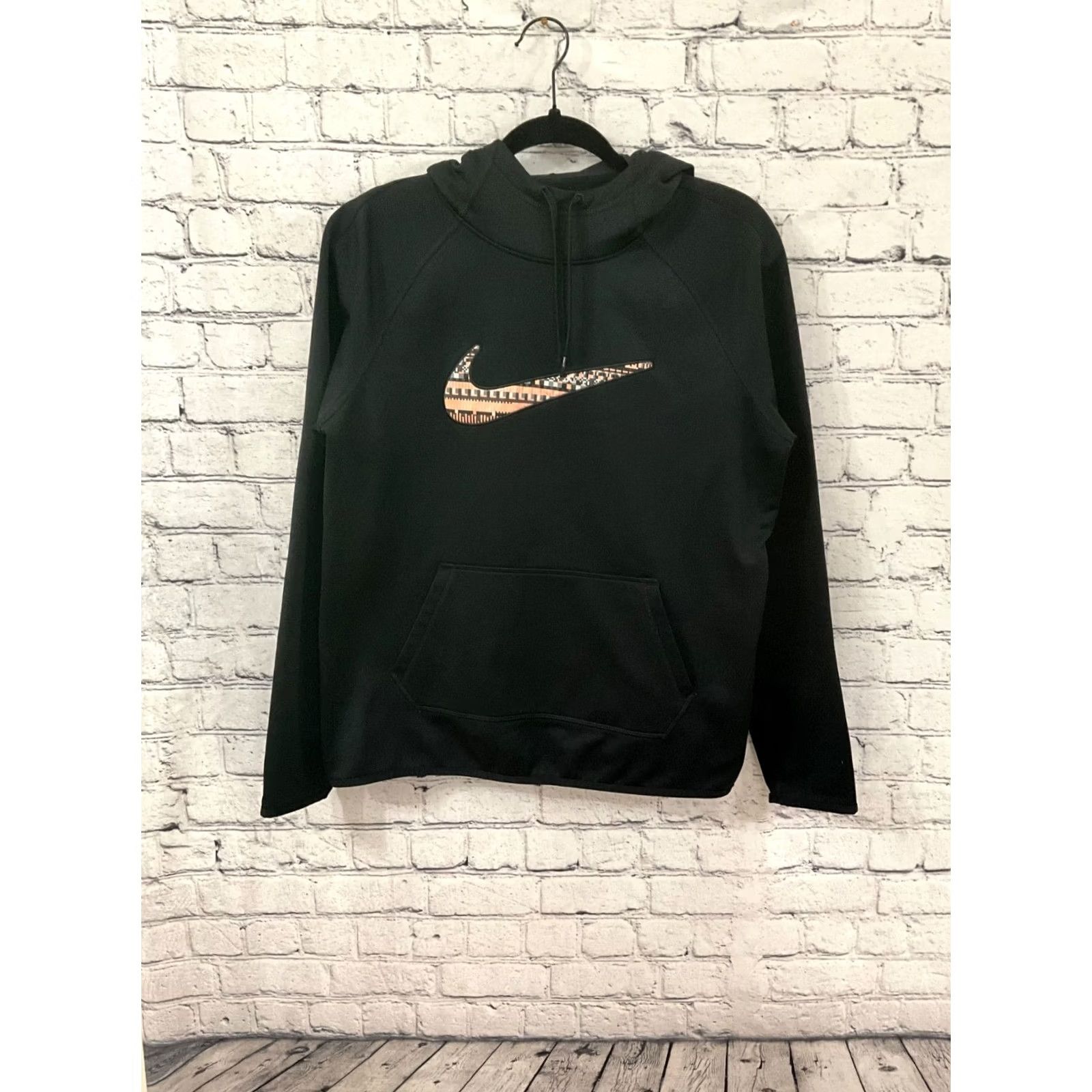 Nike Nike All Time Swoosh Patch Therma Fit Hoodie Sweatshirt M Black Solid Men Pullover Hooded Sweatshirt - Size US M / EU 48-50 / 2 - 2 Thumbnail