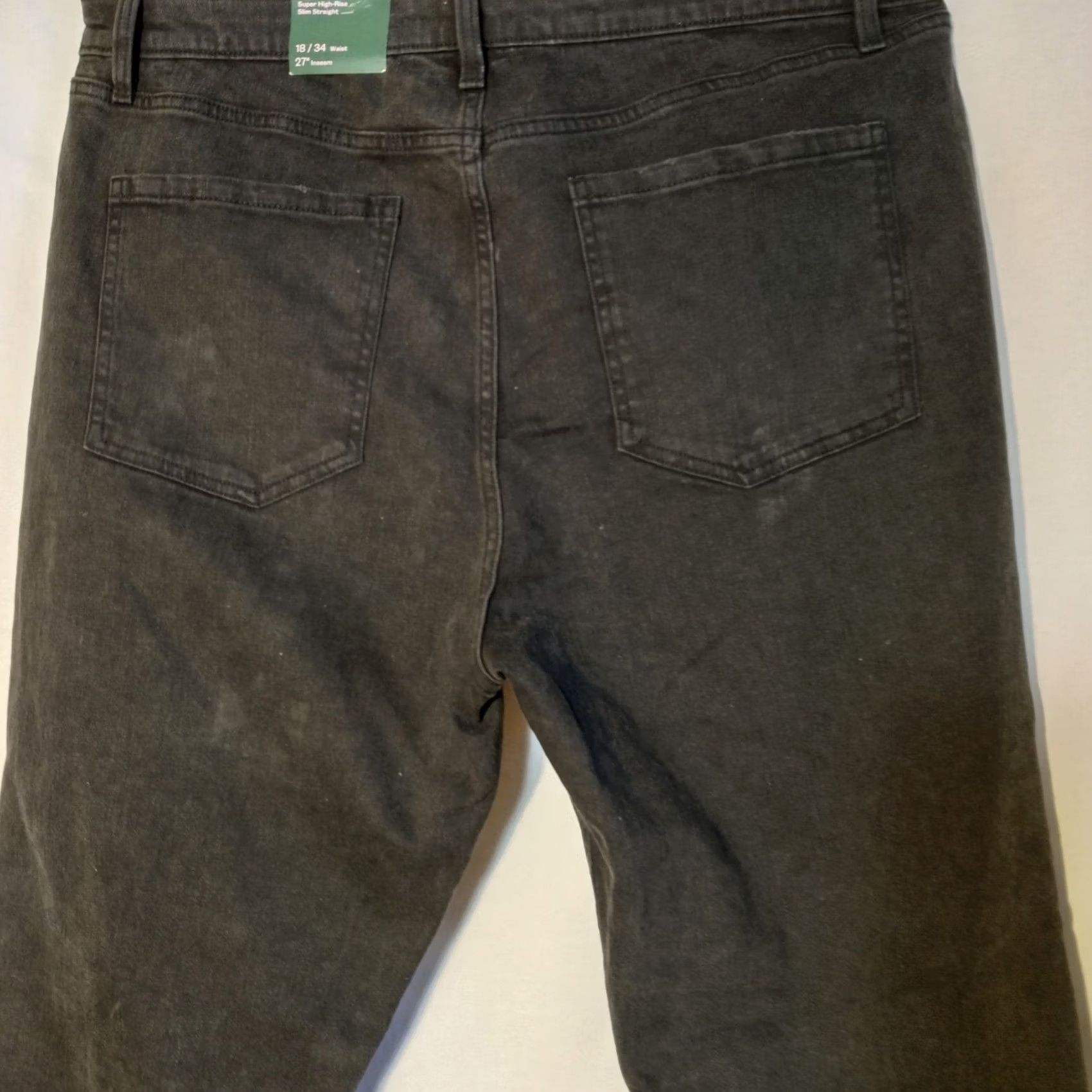 Vintage Wild Fable Women Jeans 18 High Rise Slim Black Distressed Denim Size 40" / US 18 - 4 Thumbnail