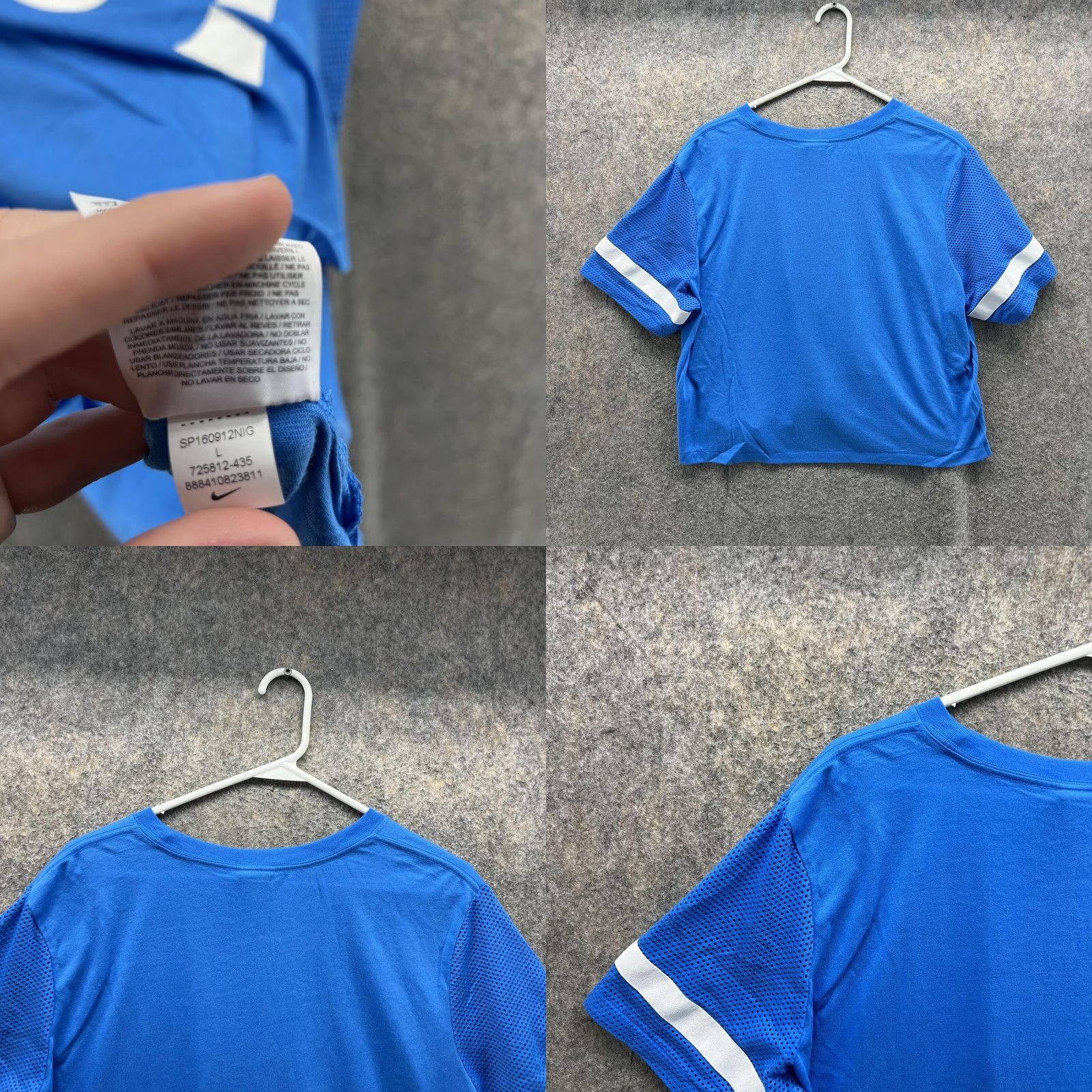 Nike Nike Shirt Women Large Blue White Cropped Crewneck Swoosh Long Sleeve? Size L / US 10 / IT 46 - 9 Thumbnail