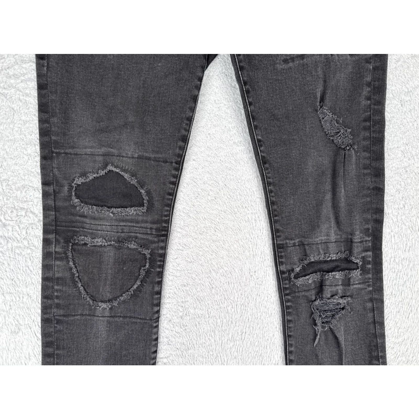 Frame FRAME L'Homme Skinny Jeans Mens 32x28 Gray Charcoal Distressed Stretch Denim USA Size US 32 / EU 48 - 3 Thumbnail