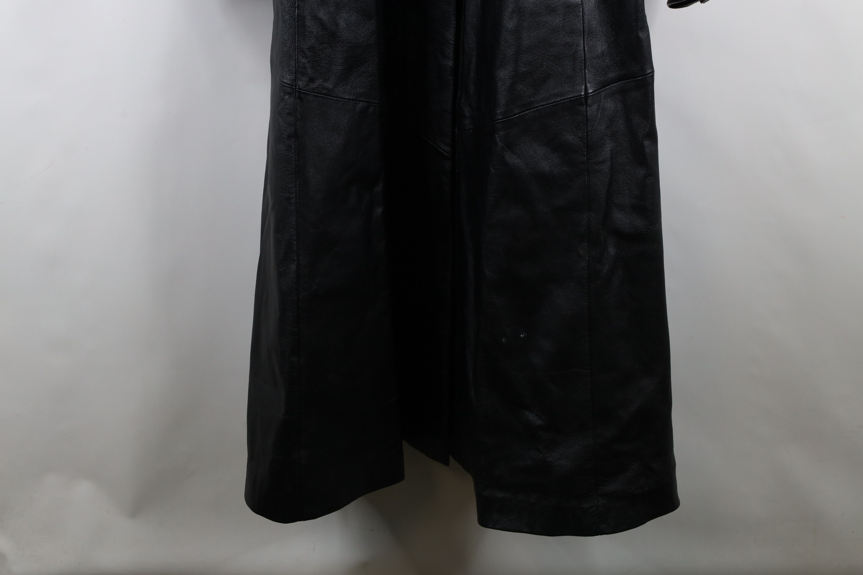 Vintage Vintage 90s Streetwear Goth Leather Trench Coat Black Size M / US 6-8 / IT 42-44 - 4 Thumbnail