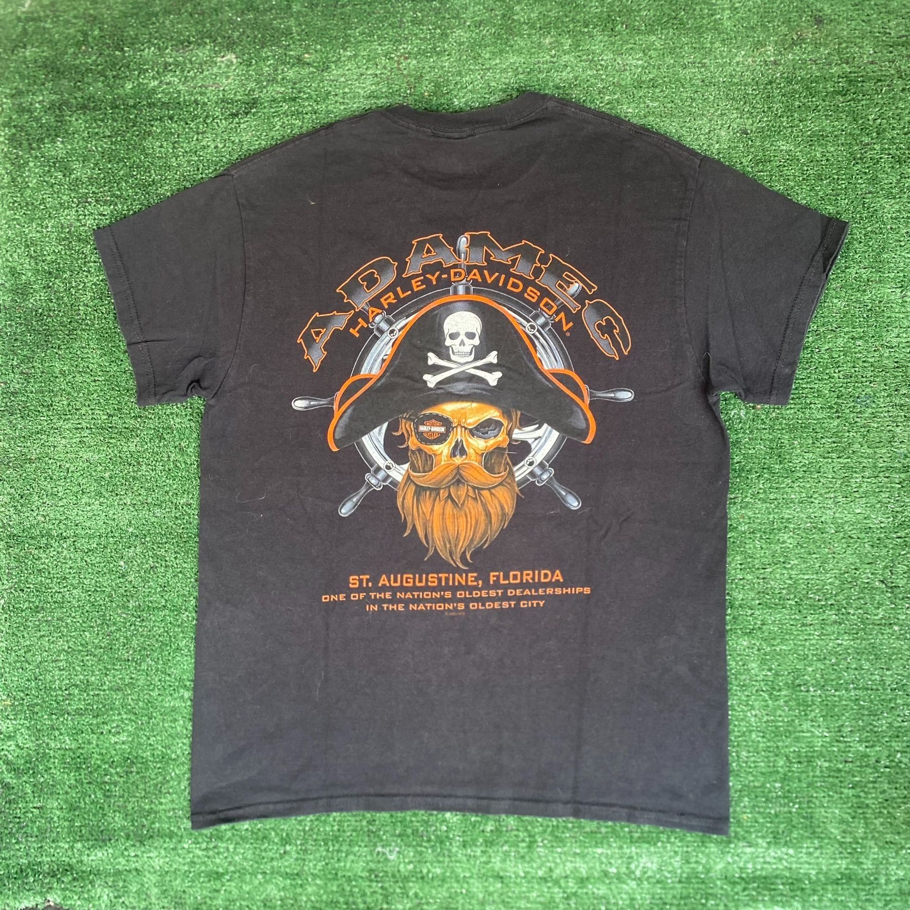 Harley Davidson Vintage Y2K Harley Davidson Shirt Pirate Biker Logo Tee Size US M / EU 48-50 / 2 - 1 Thumbnail
