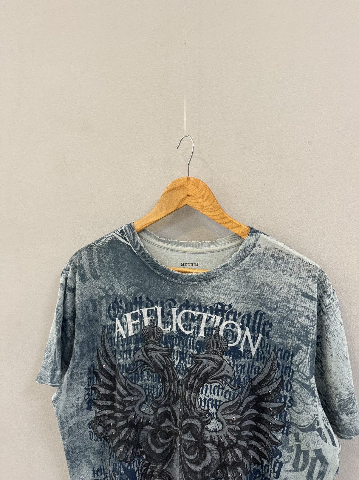 Affliction Y2K Affliction Style Blue and black Destruction T-shirt Size US M / EU 48-50 / 2 - 2 Thumbnail