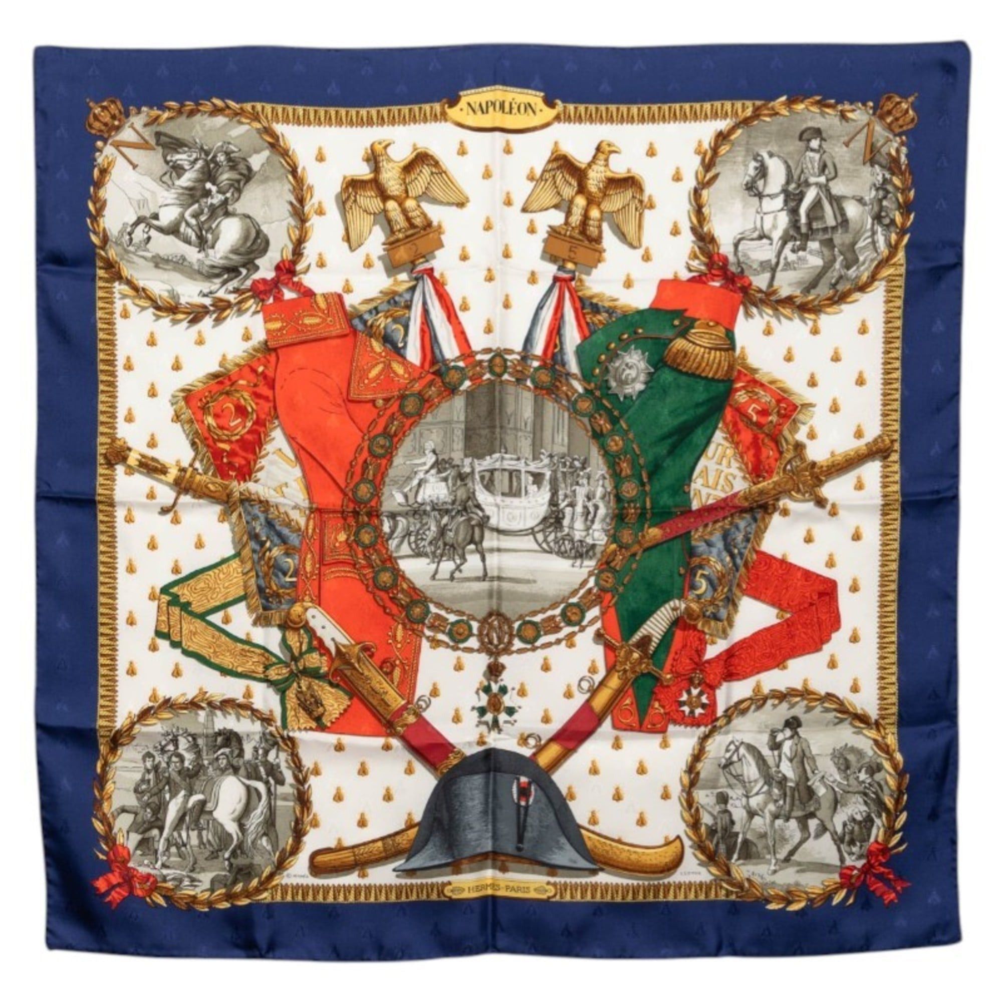 Hermes Hermes Hermès Carré 90 NAPOLEON scarf/muffler in multicolored silk for women. Size ONE SIZE - 1 Thumbnail