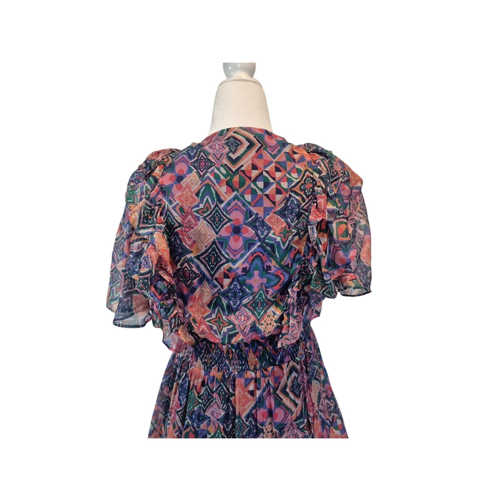Other New Hale Bob Kiara Silk Blend Multicolor Dress S Size S / US 4 / IT 40 - 6 Thumbnail