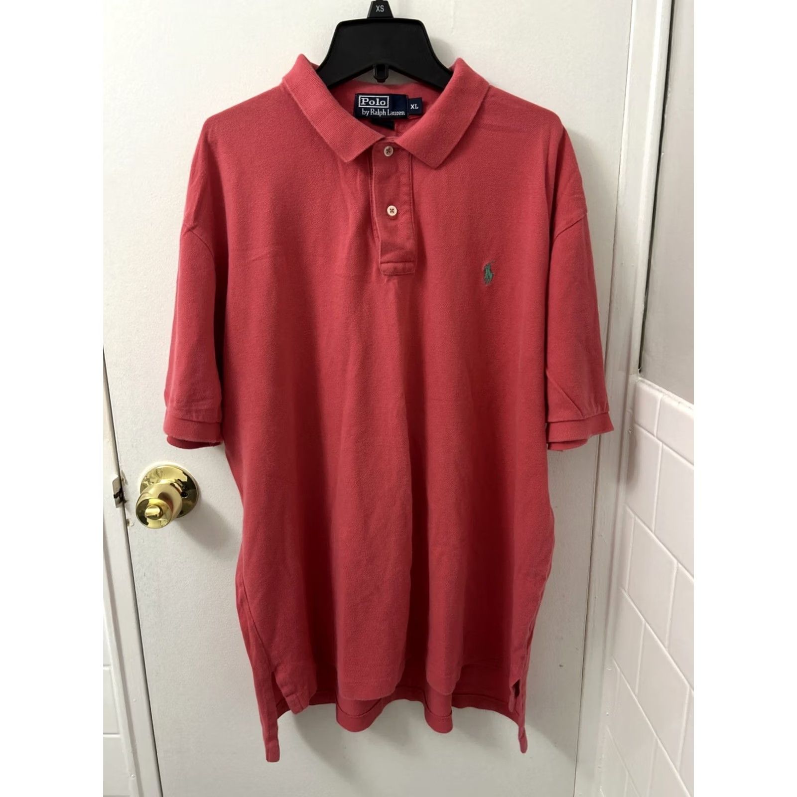 Polo Ralph Lauren VINTAGE Polo Ralph Lauren Shirt Mens XL Pink Short Sleeve 100% Cotton Green Pony Polo Logo Classic Fit Vintage Preppy Size US XL / EU 56 / 4 - 2 Thumbnail