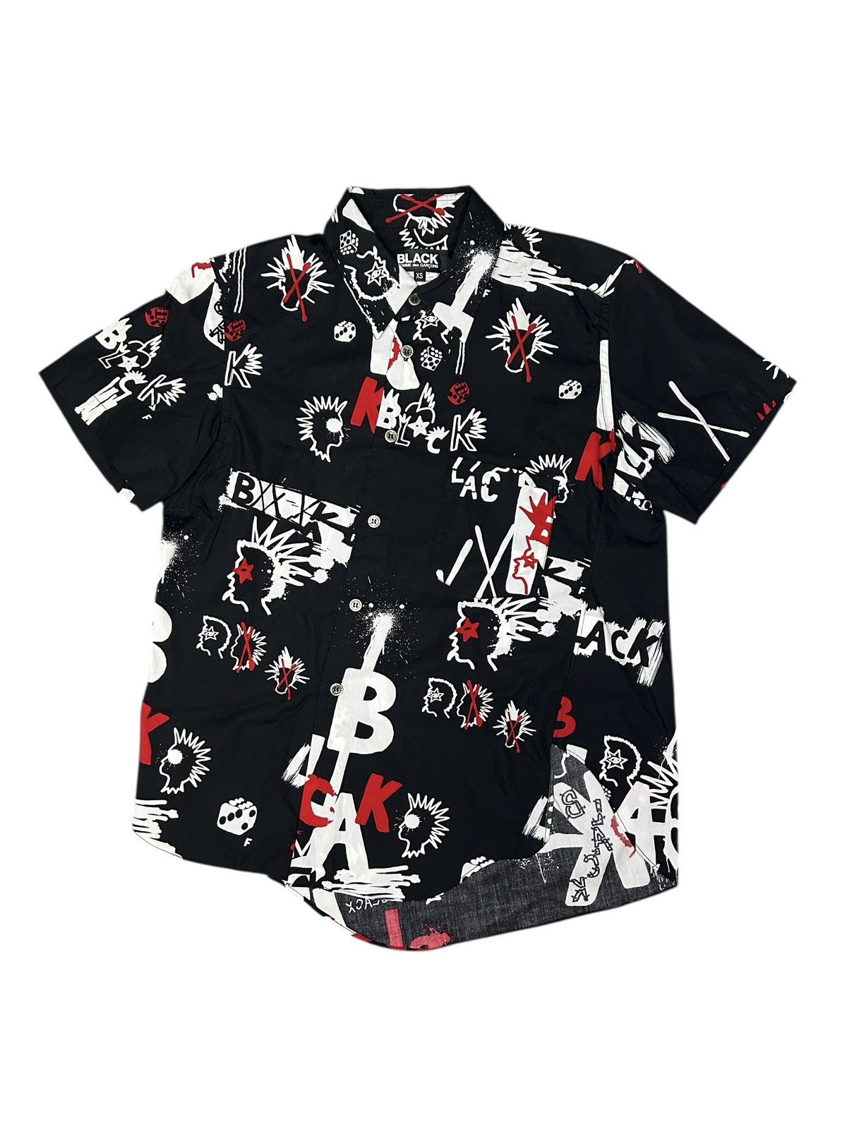 Comme des Garcons Black F/W 15 Asymmetric Printed Shirt Size US XS / EU 42 / 0 - 1 Thumbnail