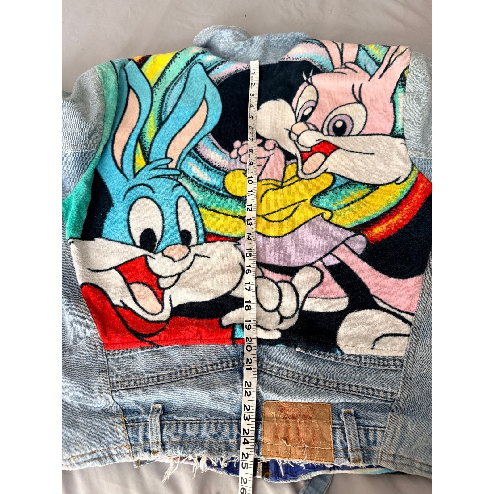 Too Cute Guetta Bros. 0259 Vtg 90s Too Cute Hollywood Tiny Toons Denim Jacket Size L / US 10 / IT 46 - 9 Thumbnail