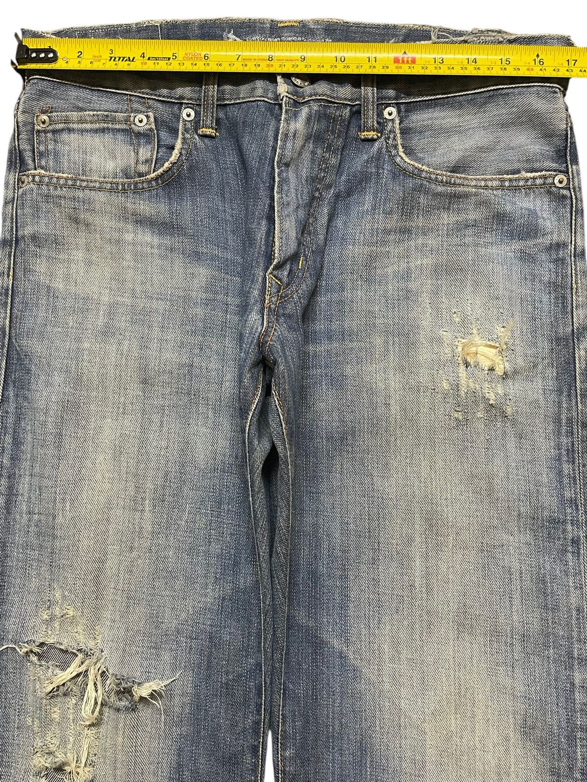 Edwin Vintage Japan Edwin 503 Faded Wash Distressed Loose Jeans Size US 33 - 12 Thumbnail