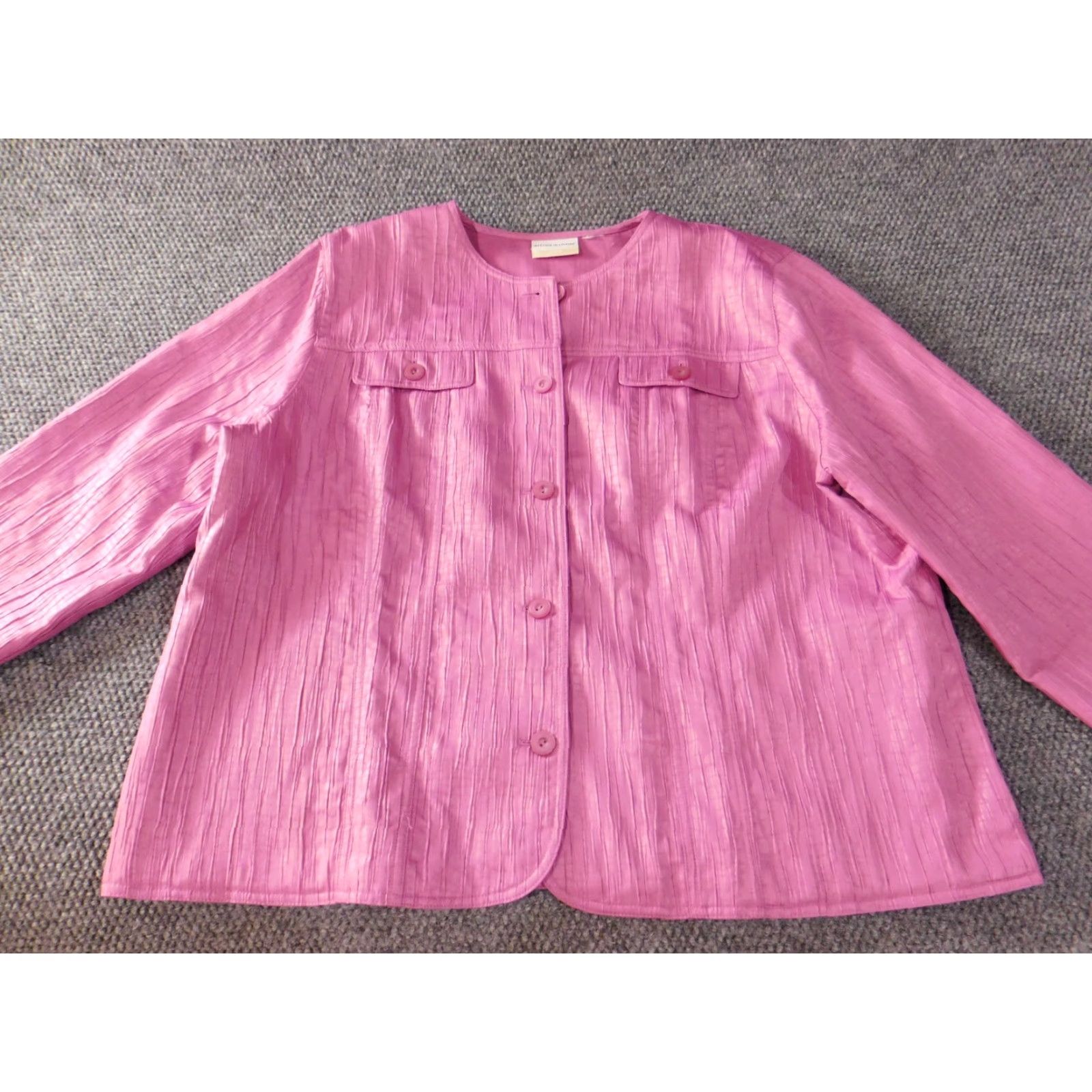 Vintage Alfred Dunner Jacket Blazer Womens 20W Purple Five-Button Shoulder Pads Tweed Polyester Lining Blazer Costume Classic Fall Winter Womens Size 3XL / US 20-22 - 4 Thumbnail