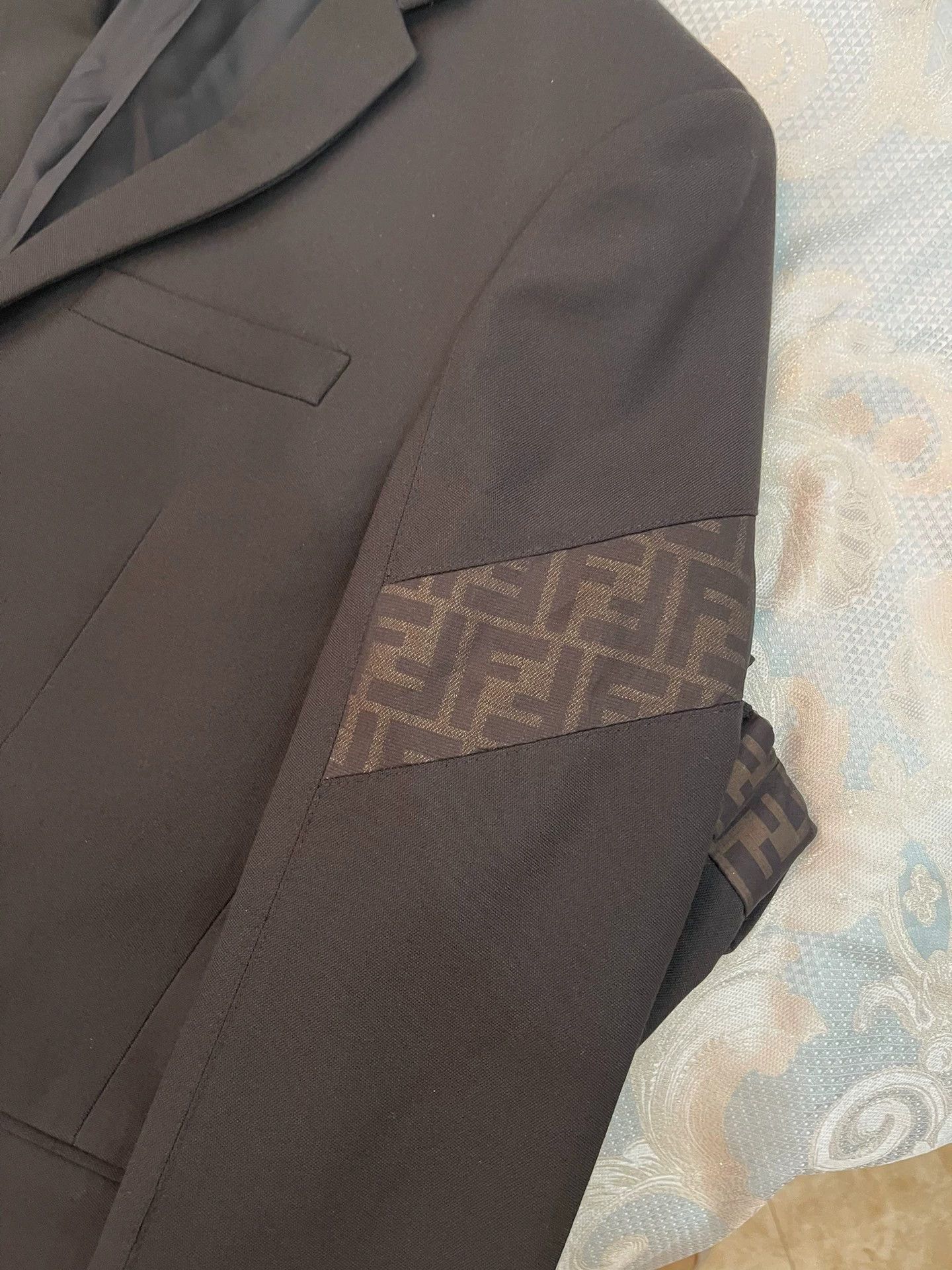 Fendi Fendi Wool Suit 50 Black FF Monogram Classic Size 50R - 3 Thumbnail
