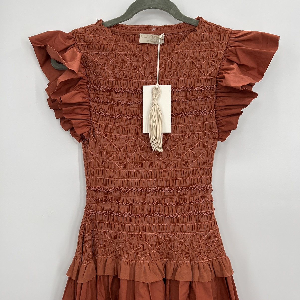 Ulla Johnson NWT Ulla Johnson Madeline Smocked Midi Dress Poplin Ruffle Size S / US 4 / IT 40 - 10 Thumbnail