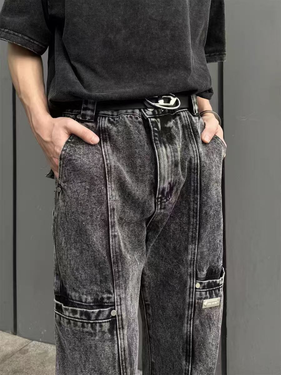 Japanese Brand × Jean Patchwork distressed legged raw edge baggy jeans Size US 30 / EU 46 - 3 Thumbnail