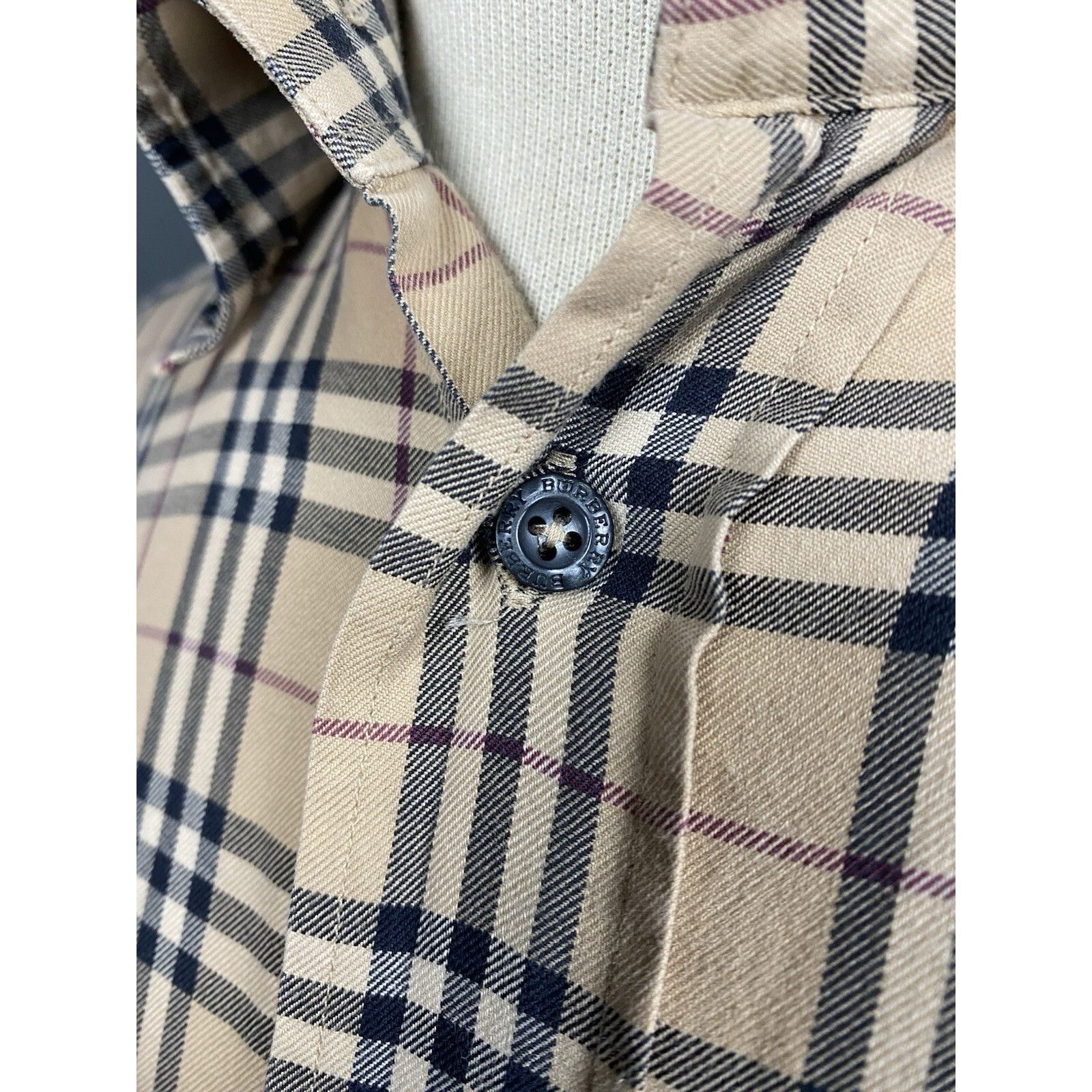 Burberry Burberry Nova Check VTG Men's Beige Checked Longsleeve Shirt Size US M / EU 48-50 / 2 - 9 Thumbnail