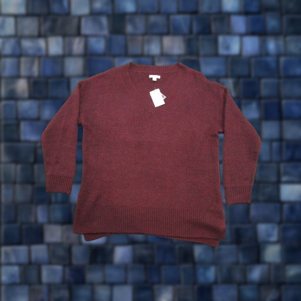 Nine West Nine West Women's Pullover Sweater XL Red Maroon Knit casual fall winter spring pullover Mens? Size XL / US 12-14 / IT 48-50 - 1 Thumbnail