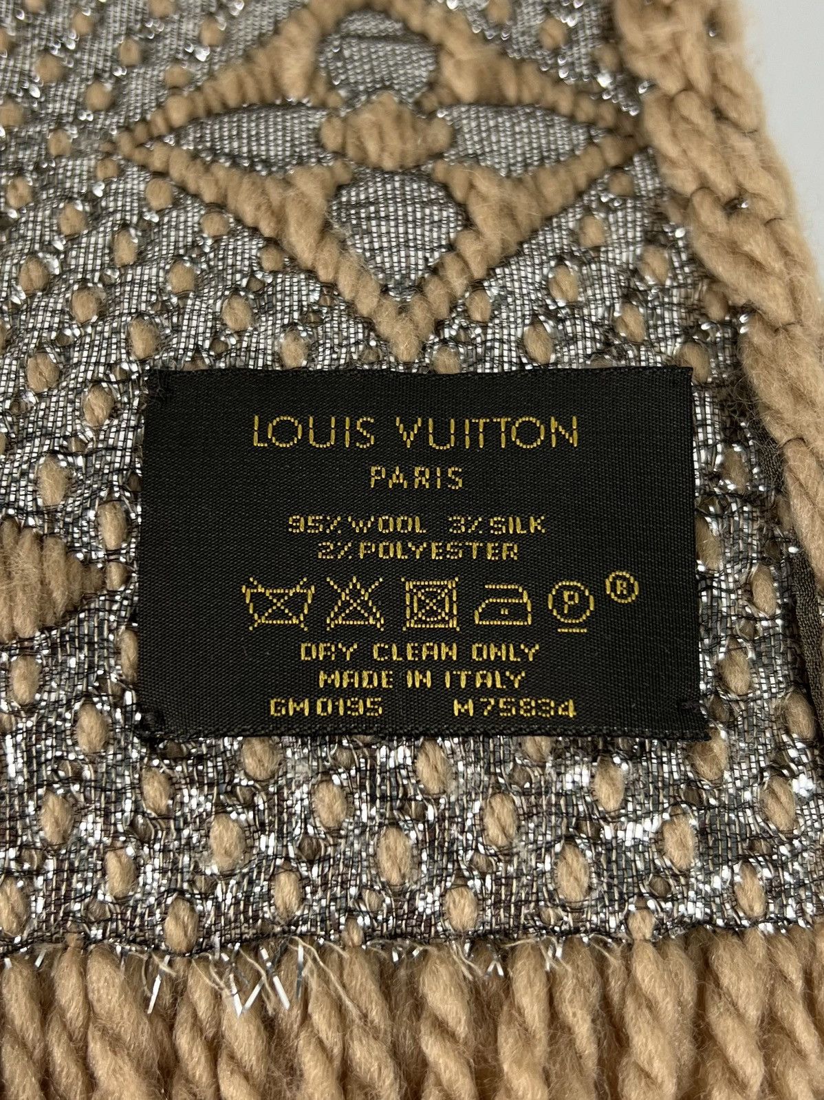 Louis Vuitton LOUIS VUITTON Scarf Echarpe LV Logomania Monogram Wool Silk Size ONE SIZE - 11 Thumbnail