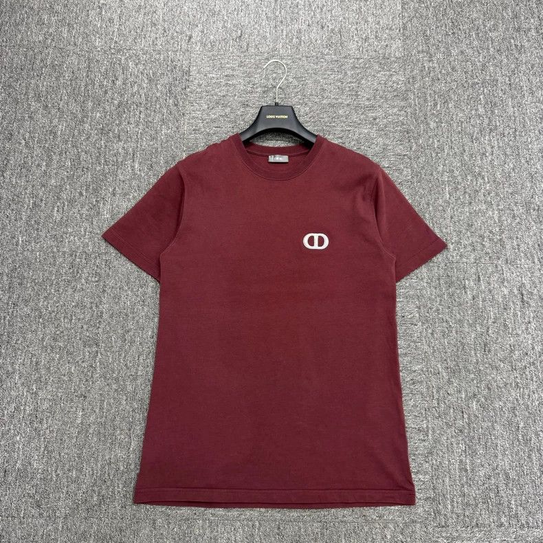 Dior Dior Burgundy Embroidered Short Sleeve Tee-yf Size US S / EU 44-46 / 1 - 1 Thumbnail