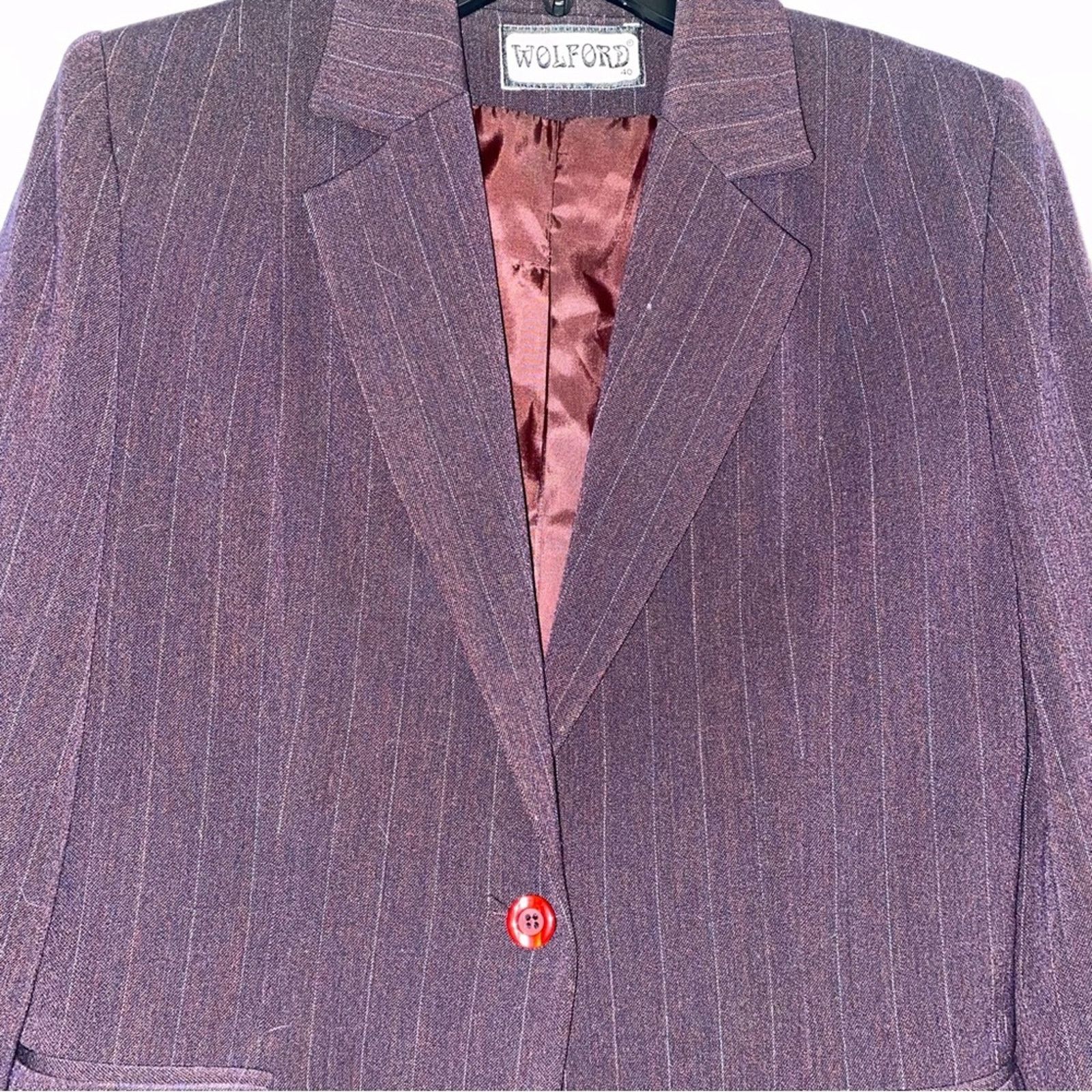Wolford WOLFORD Germany $700 Burg Pinstripe Women’s Blazer EU40 US 6 Size M / US 6-8 / IT 42-44 - 4 Thumbnail