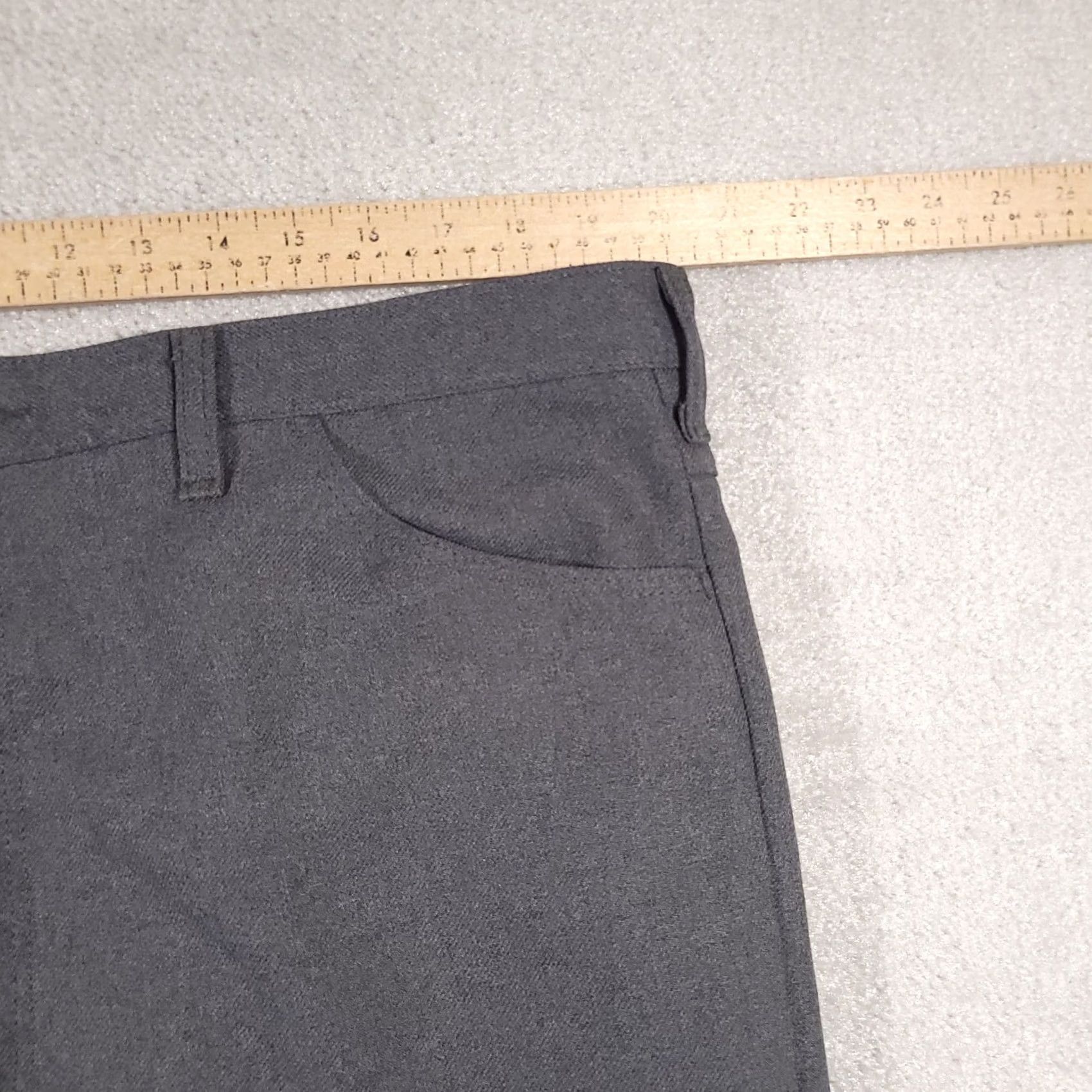 Wrangler VINTAGE Wrangler Pants Dress Slacks Mens 42X34 Gray USA Made Straight Denim? Polyester Dress Pants 40X33 80s USA Cowboy Men Size US 42 / EU 58 - 7 Thumbnail