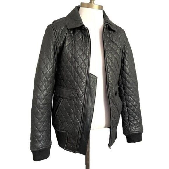 Corpus Corpus Black Lambskin Quilted Leather Bomber Jacket - Small Size S / US 4 / IT 40 - 11 Thumbnail