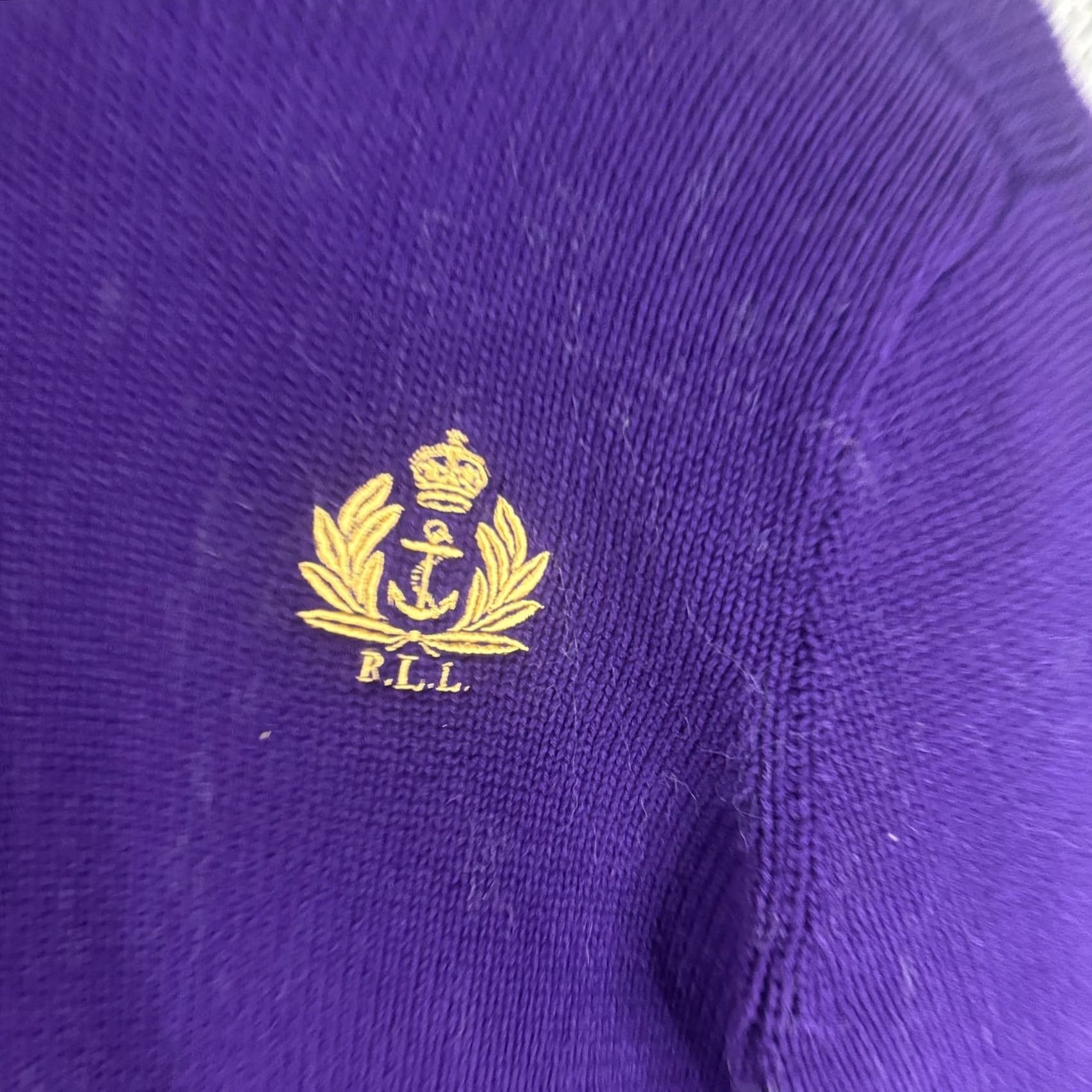 Logo 7 Ralph Lauren Sweater Womens Medium Purple Turtleneck Logo Pullover Knit 100% Cotton Raglan Logo Embroidered Nautical Size M / US 6-8 / IT 42-44 - 6 Thumbnail