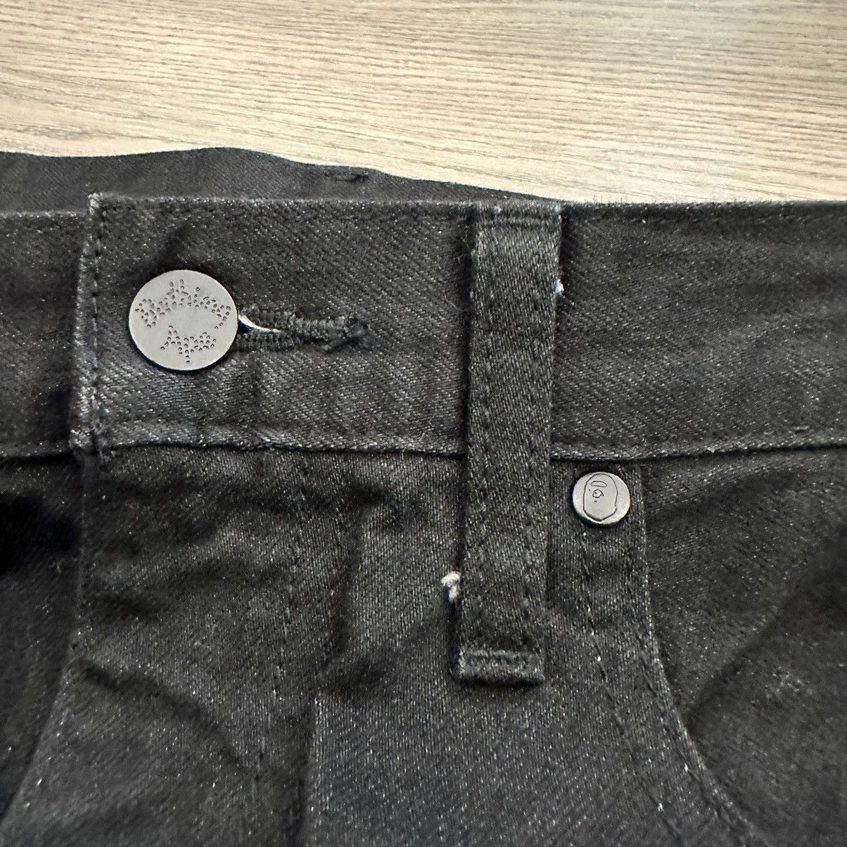 Bape Bape Black Damaged Denim Jeans Ape Milo Nigo Ye Pharrell Size US 34 / EU 50 - 4 Thumbnail