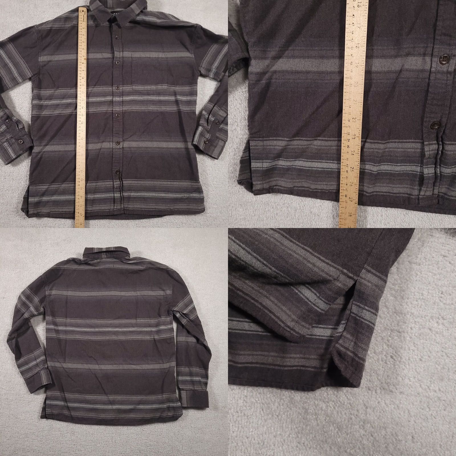 Pacsun Pacsun Shirt Mens M Medium Button-Up Gray Boxy Fit Striped Long Sleeves Flannel Size US M / EU 48-50 / 2 - 8 Thumbnail