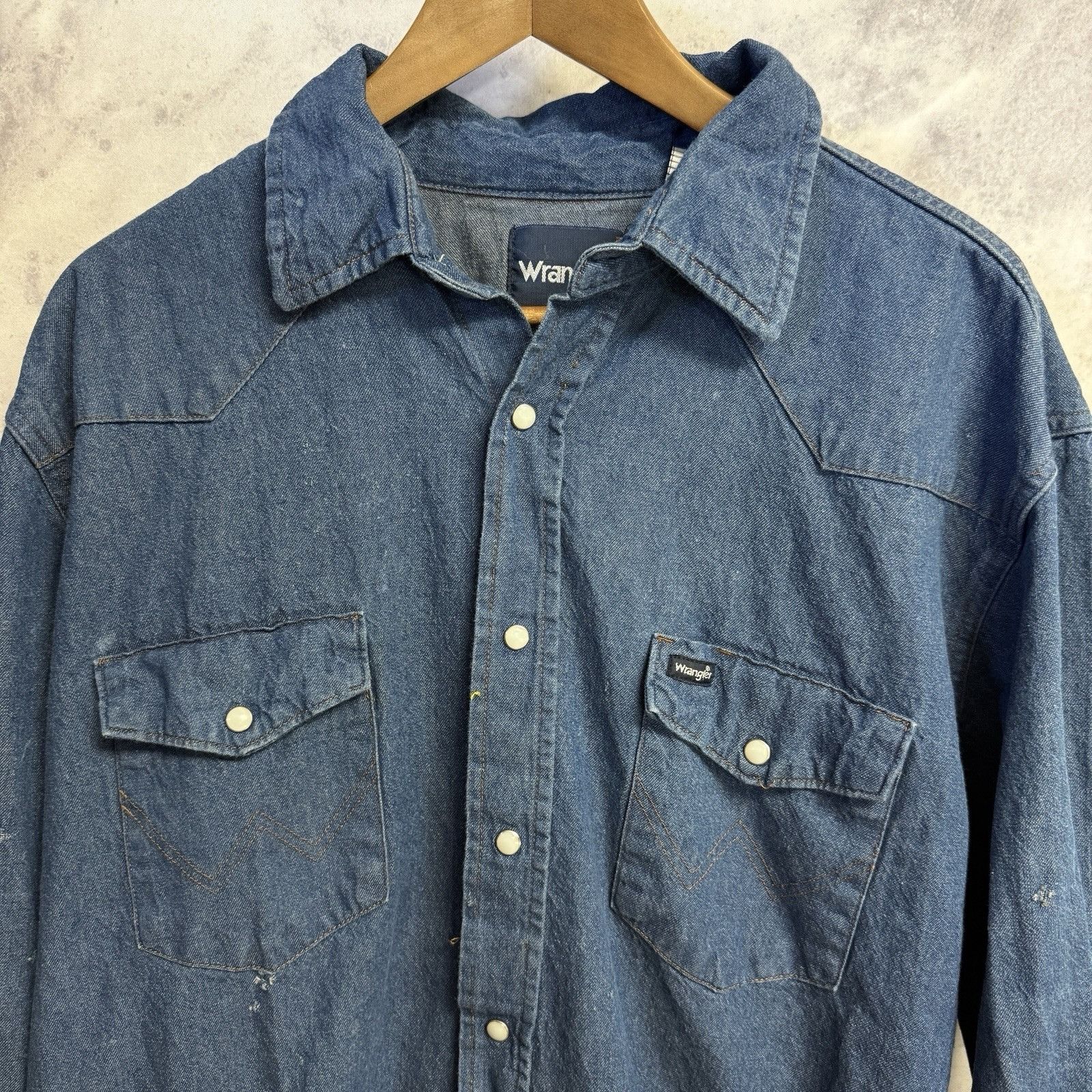 Wrangler Vintage Wrangler Denim Pearl Snap Shirt Mens XL 26x31 Long S Size US XL / EU 56 / 4 - 3 Thumbnail