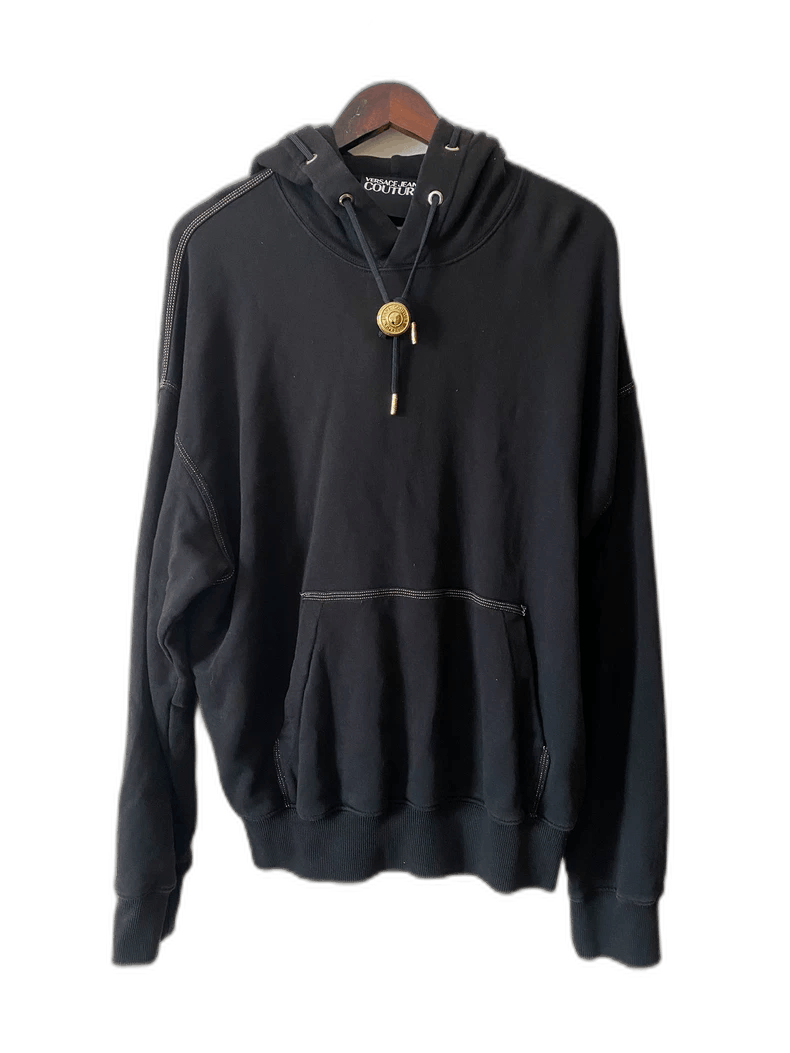 Versace Versace Black Hoodie Unique Fashion Piece Size US L / EU 52-54 / 3 - 1 Thumbnail
