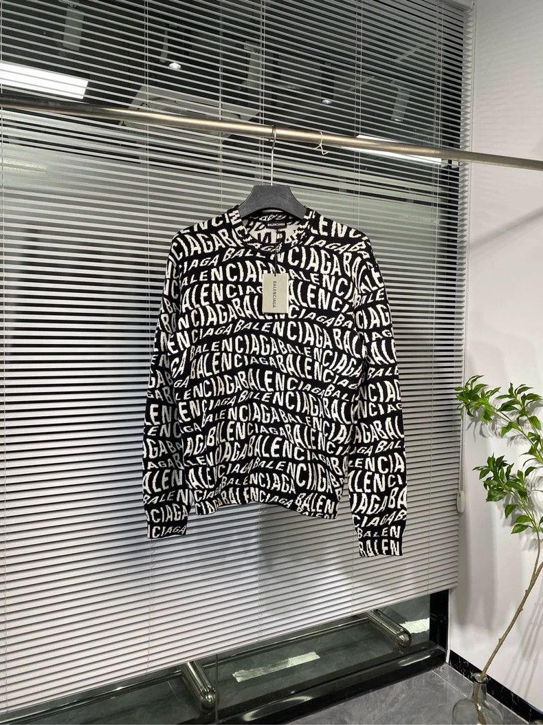 Balenciaga Sweater Wool Knitted Sweater Bullet Screen Full of