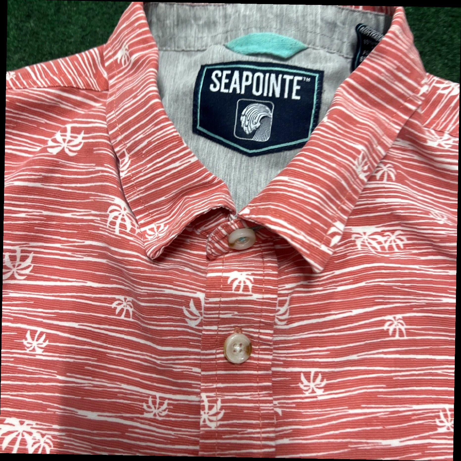 Lapointe Seapointe Shirt Mens Large Red Floral Hawaiian Tropical Short Sleeve Button Up Size US L / EU 52-54 / 3 - 5 Thumbnail