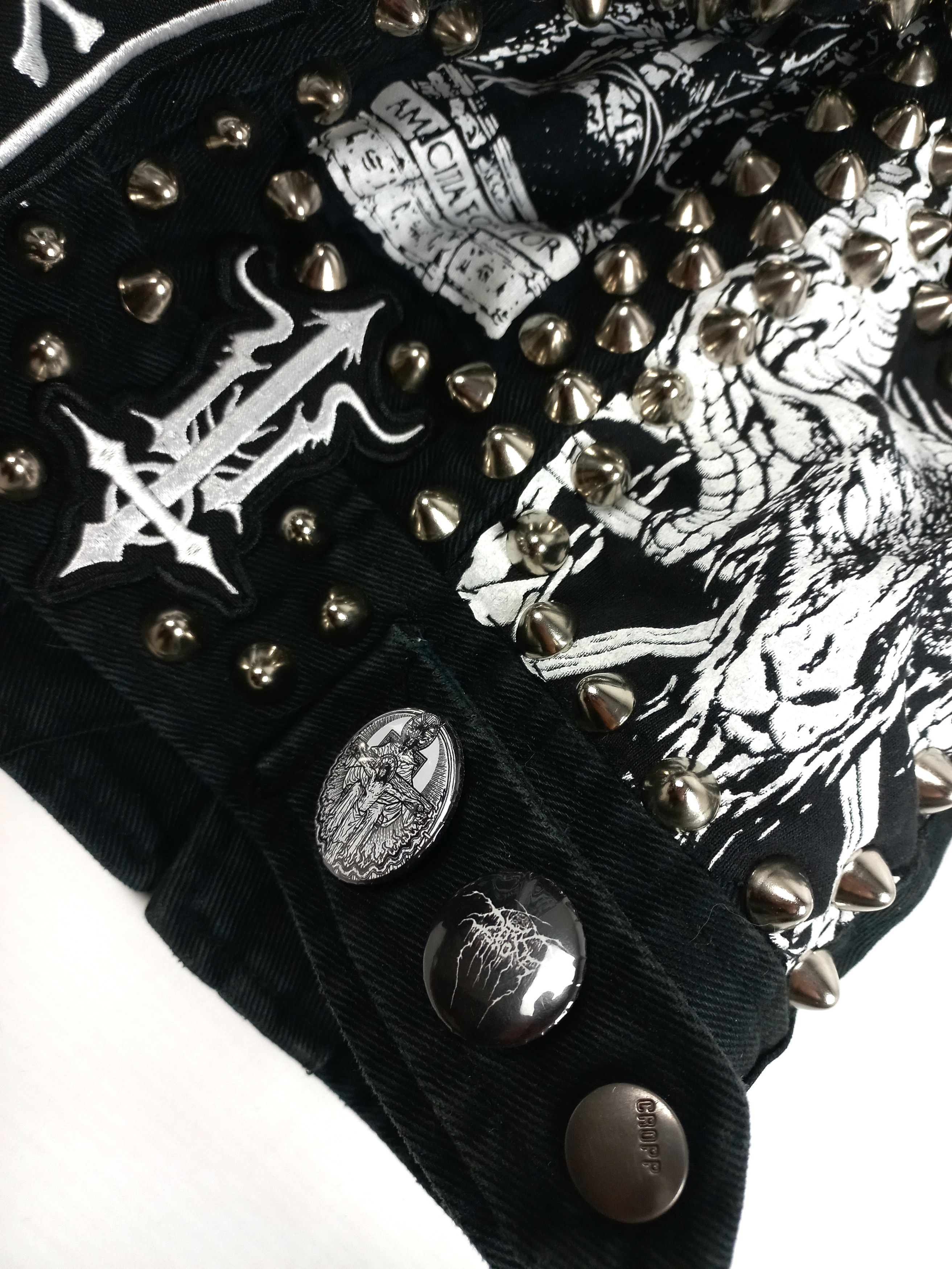 Band Tees × Vintage Rare custom Black Metal denim vest battle vest battle jacket Size US M / EU 48-50 / 2 - 6 Thumbnail